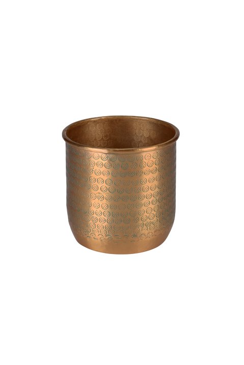Epoca, Metalltopf  m. Kreismuster, gold