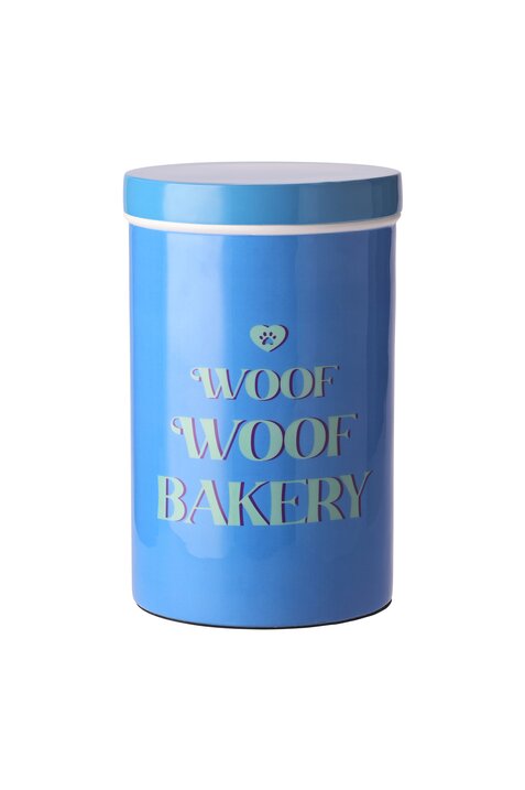 Love Pets, treat box, motive: woof woof bakery, blue