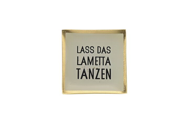 Love Plates, Glasteller S, Lass das Lametta tanzen, weiss