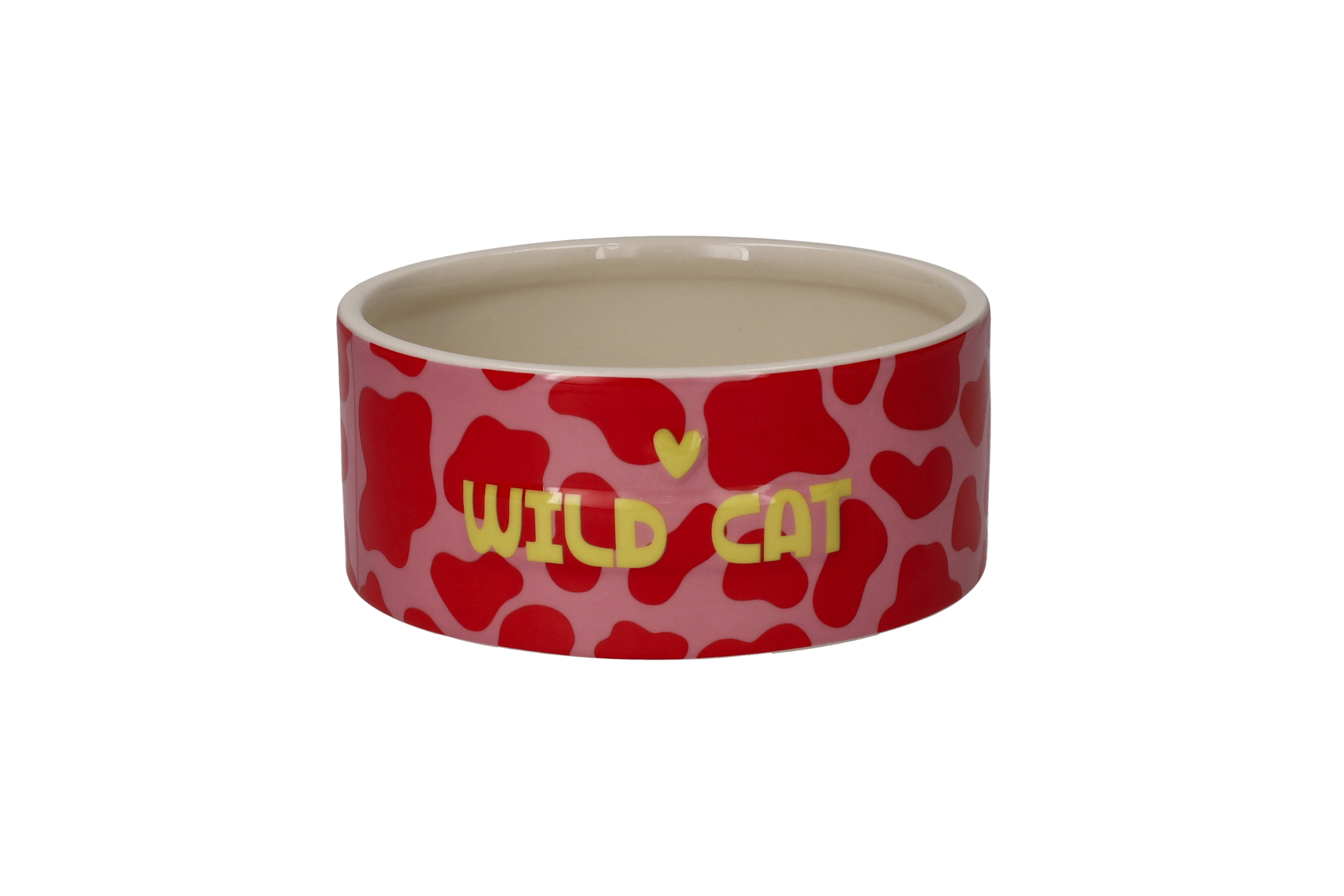 Love Pets, Futternapf, S, Motiv: Wild Cat, pink