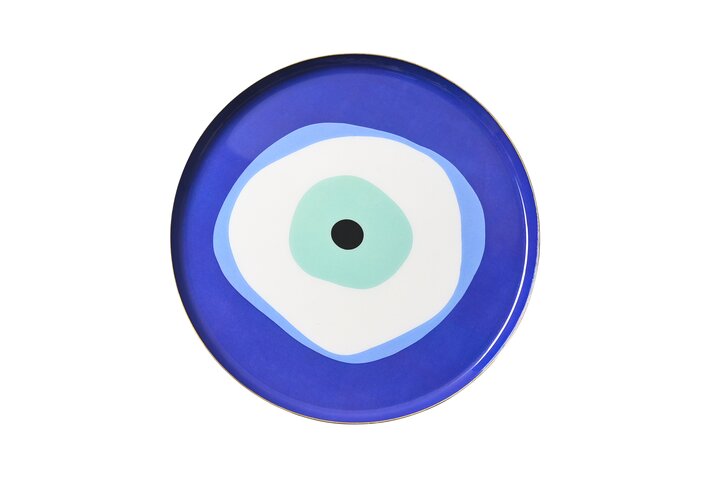 Love Trays, Dekotablett, M, blaues Auge, rund, blau