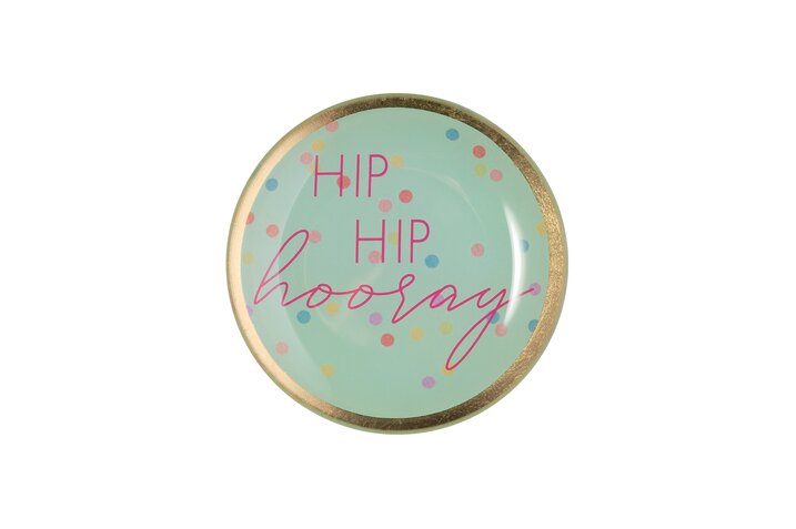 Love Plates, Glasteller S, Hip Hip, rund, mint