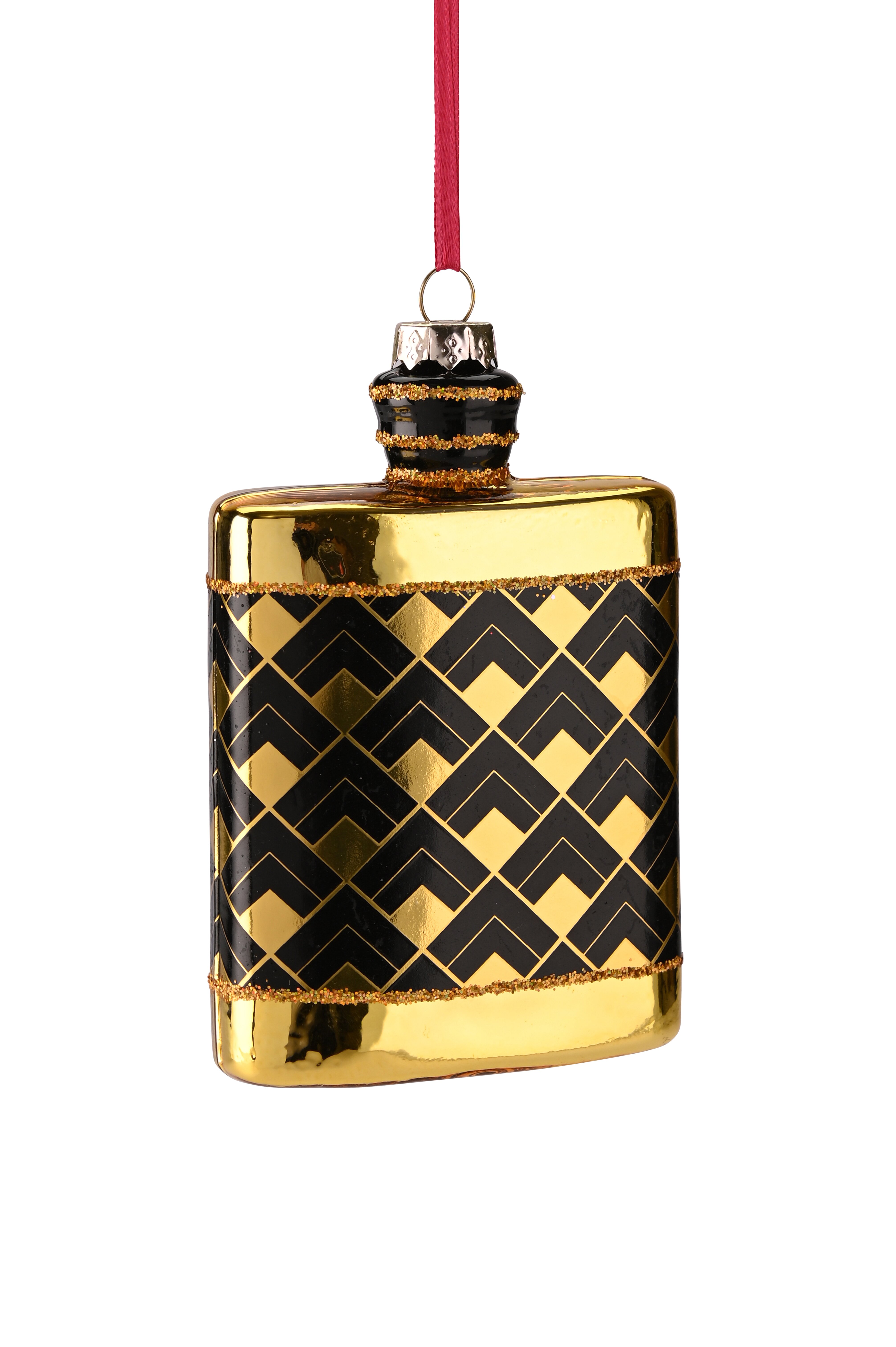Hänger Flachmann, schwarz/gold