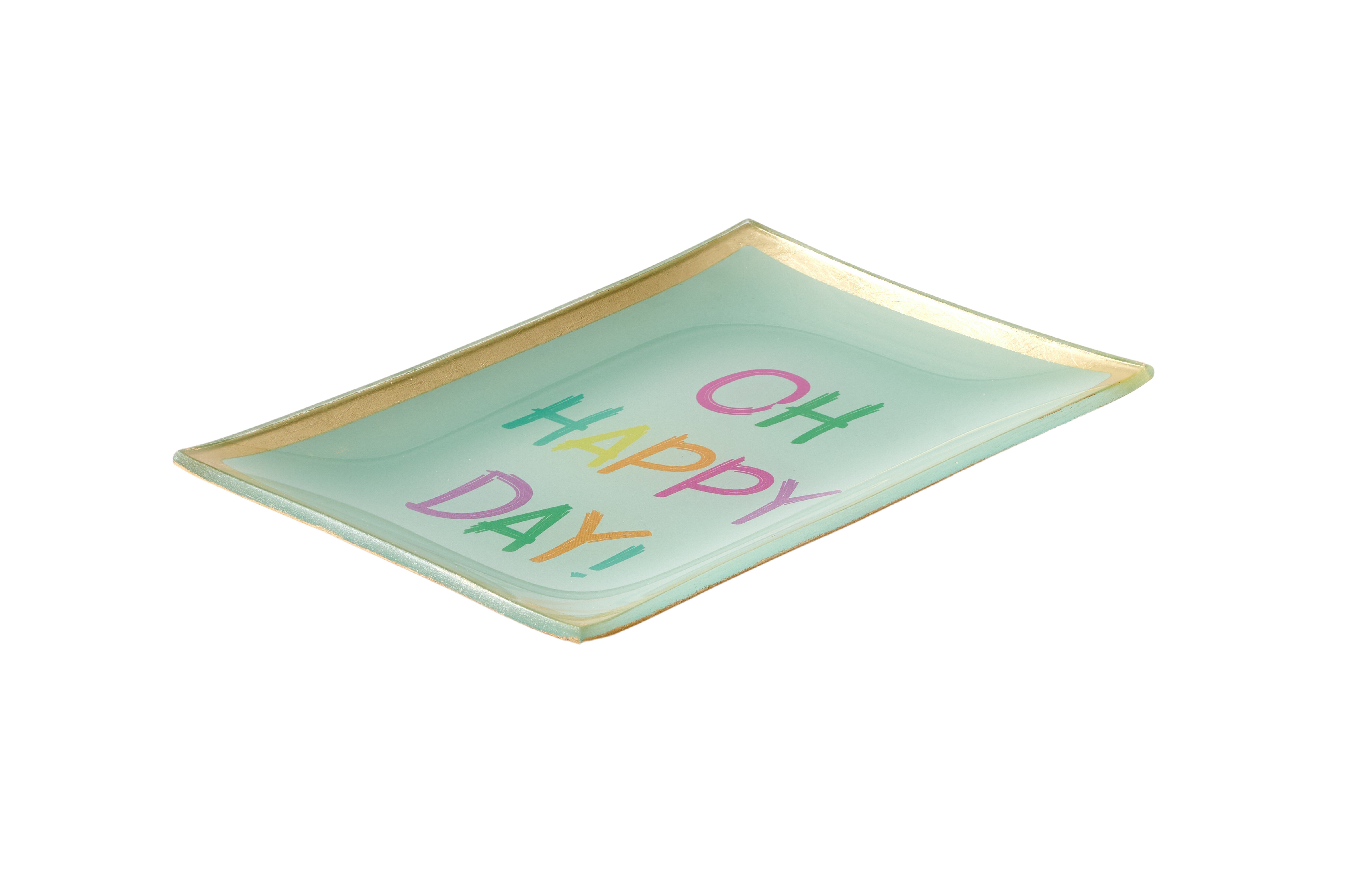 Love Plates, glassplate M, Oh happy day, light green