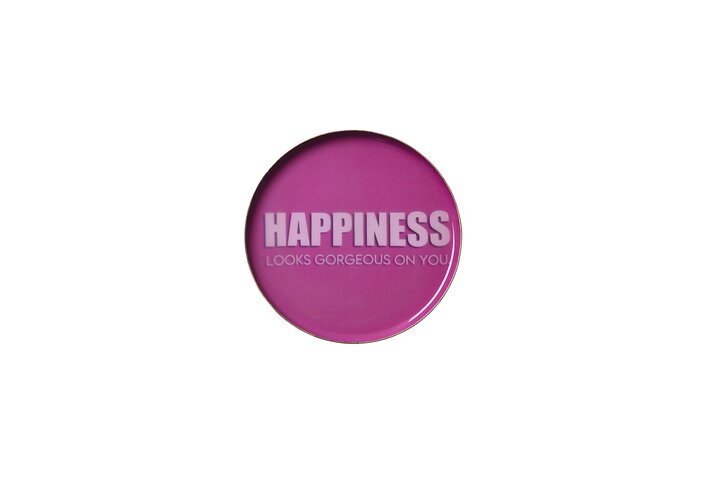 Love Trays, Dekotablett, S, Happiness, rund, pink