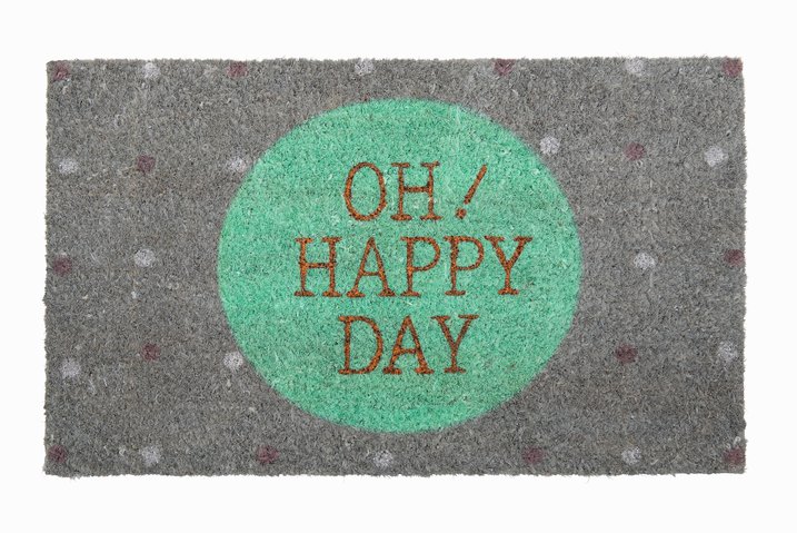 Fußmatte Glitzer, Oh happy Day!, grau