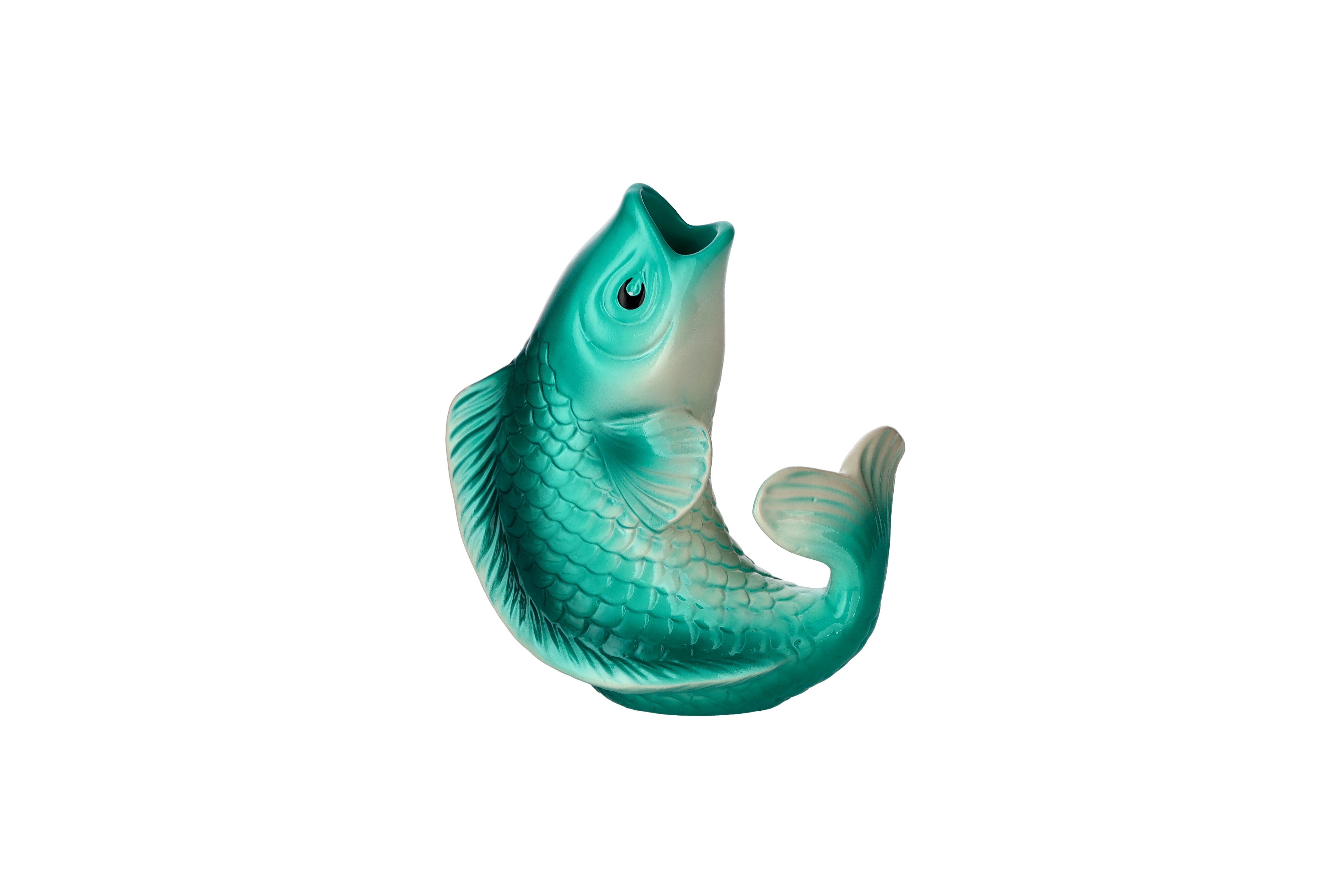 Mamsell Koi, Fisch, Vase, XS,  türkis/weiss
