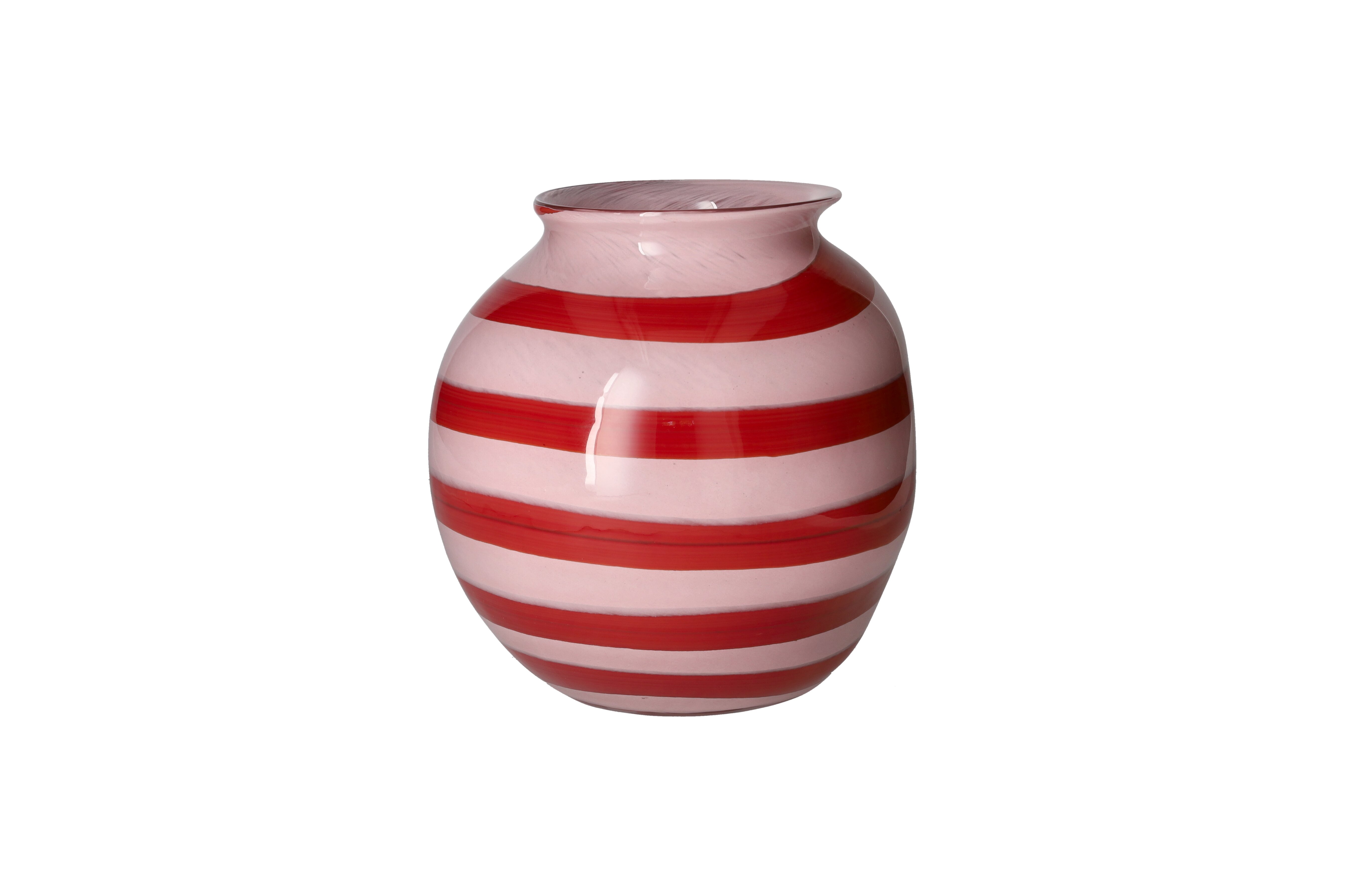 Candy, vase, striped, S, rose, red