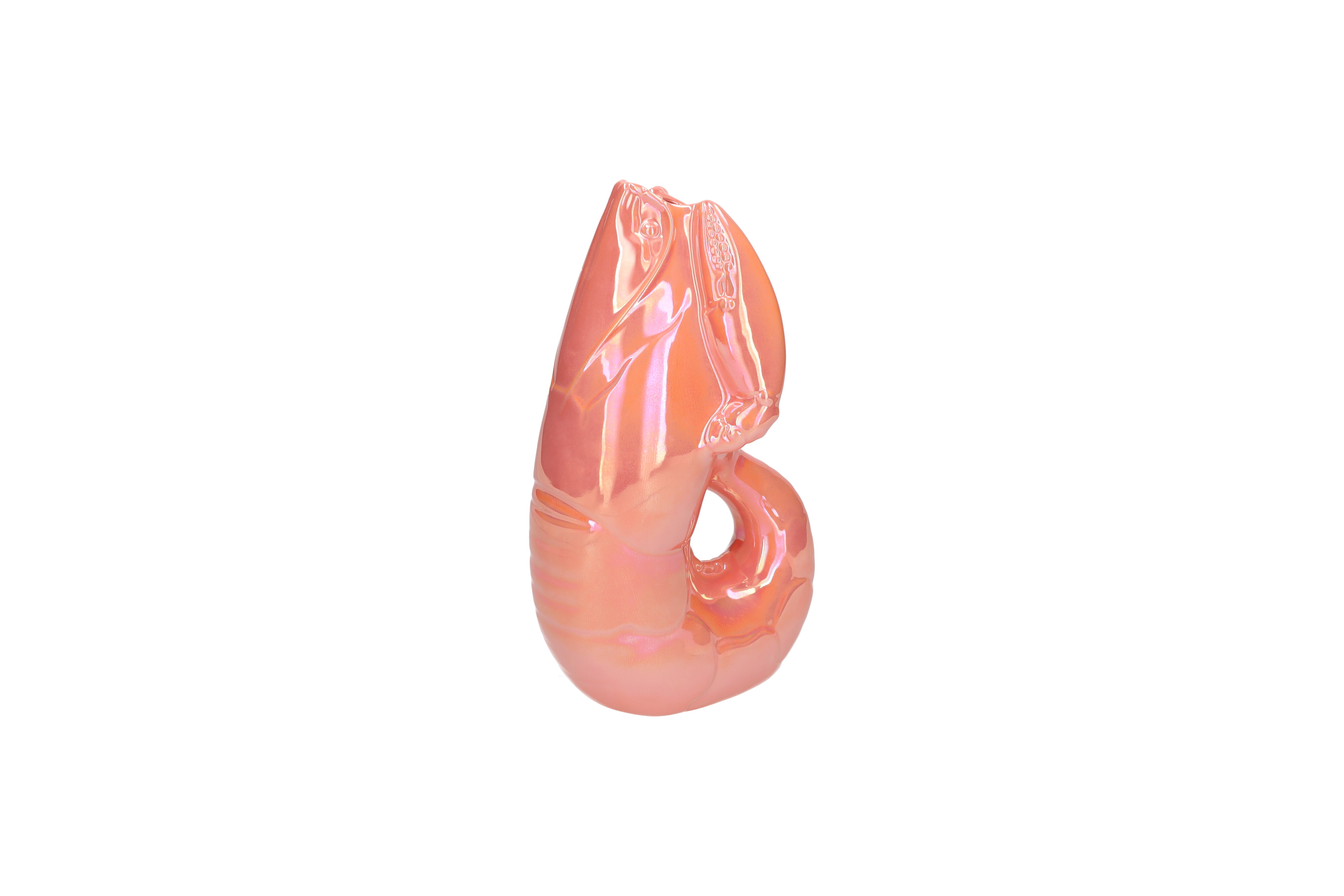 Madame Crevette, Hummer, Vase, S,salmon
