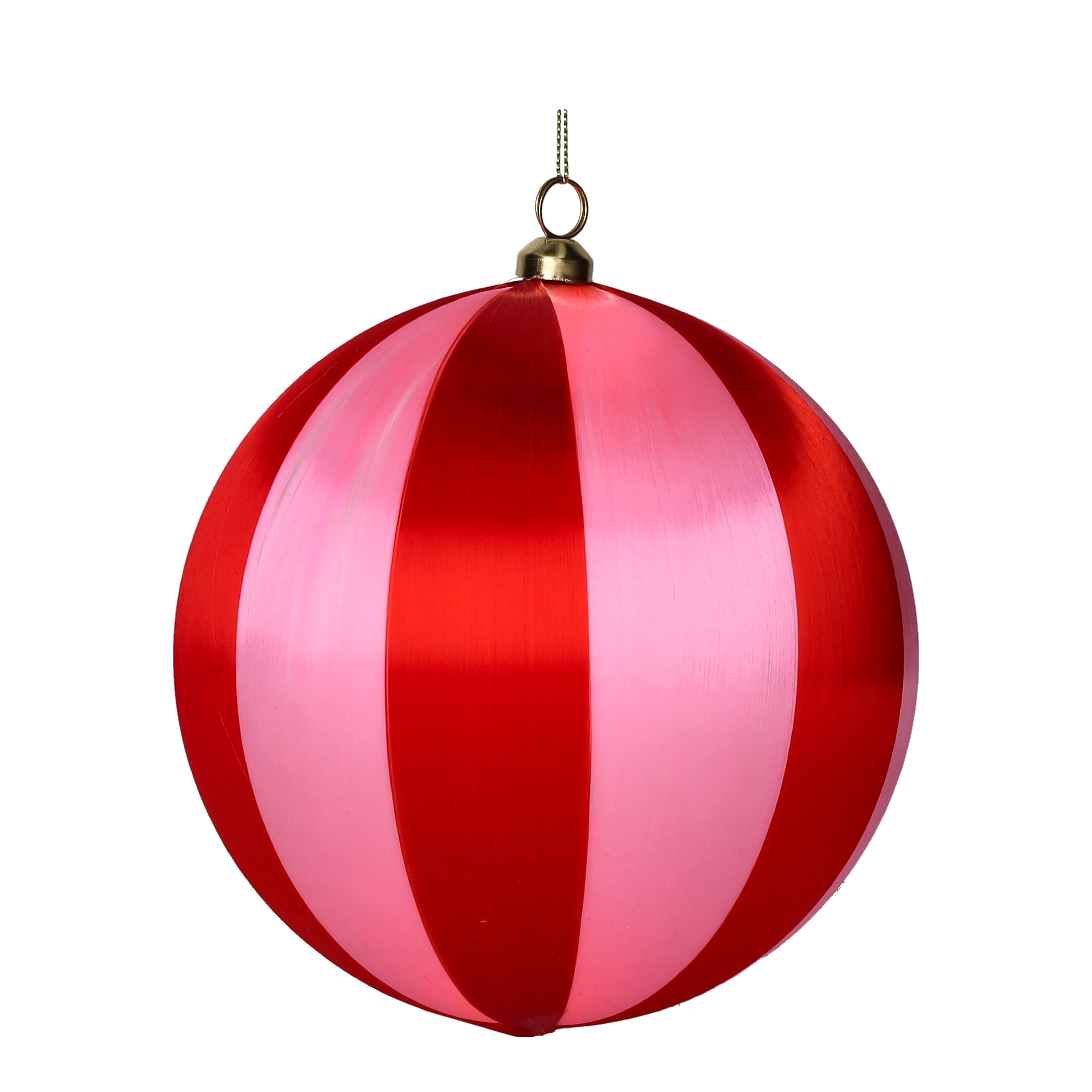 Chinois, Weihnachtskugel, 15cm, Streifen, rot/rosa