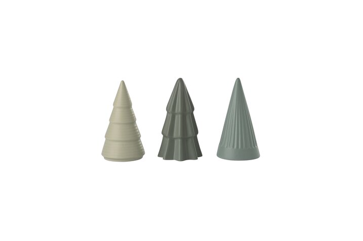 Agra, Weihnachtsbaum, S, 3fach sortiert, Porzellan, grün