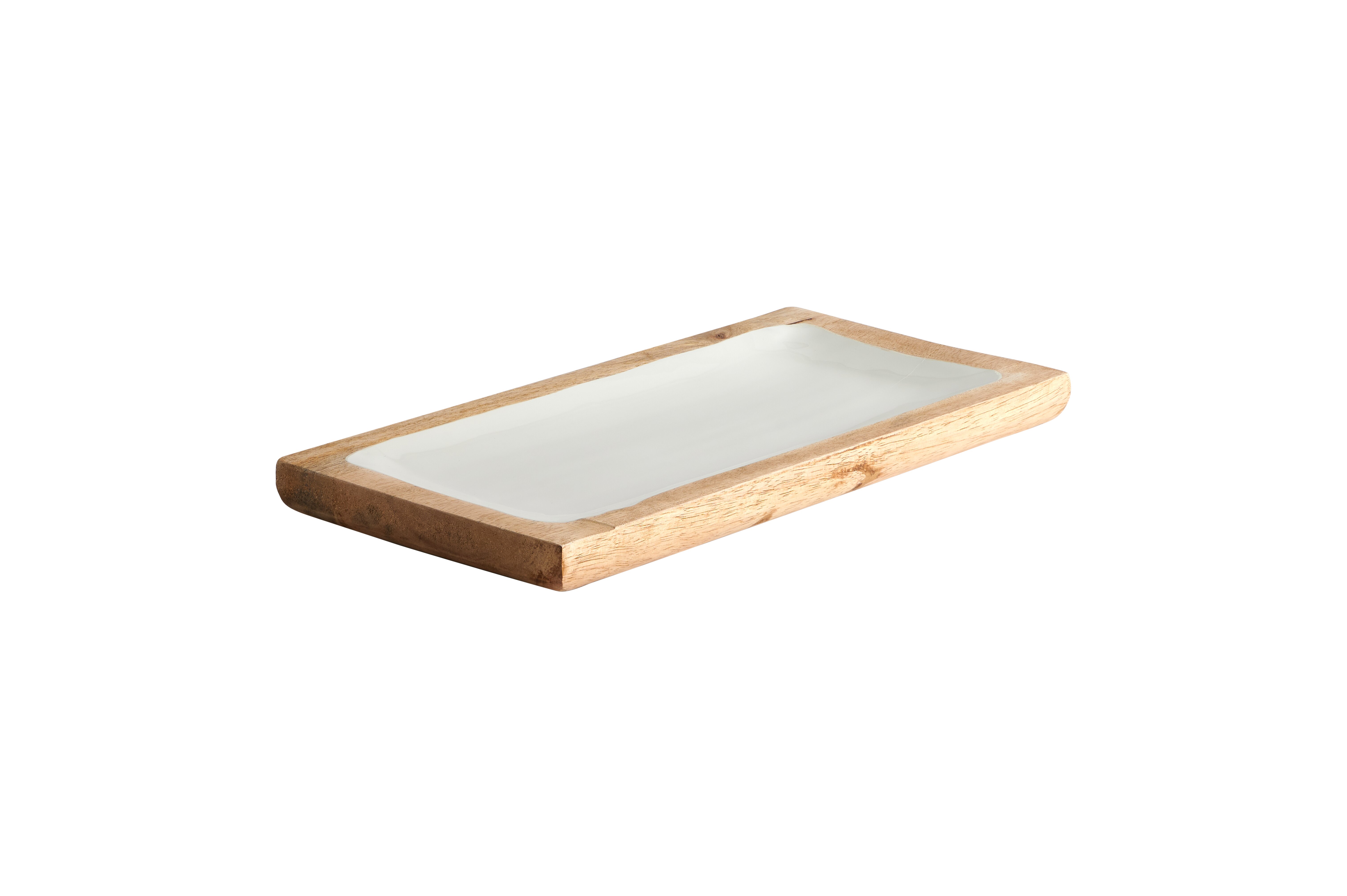 Boathouse, tray, S, mango wood, rectangular, white