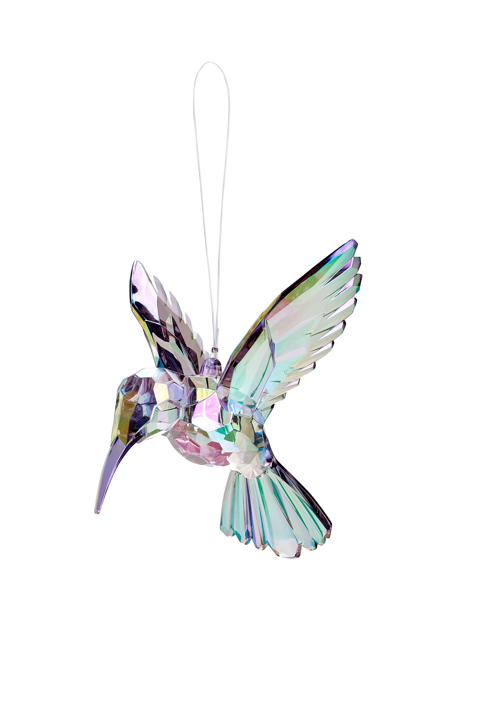 Birds,colibri, 3 assorted, L10cm, clear/green/smoke