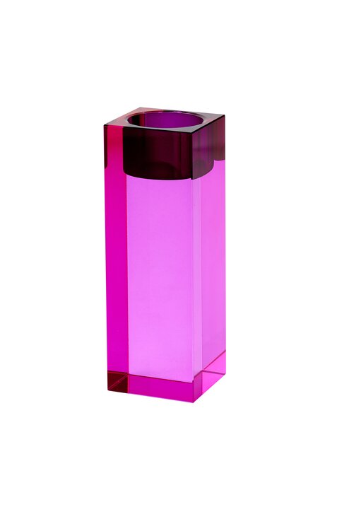 Sari, Kristallglas, Teelichthalter L(H14cm), pink, gs