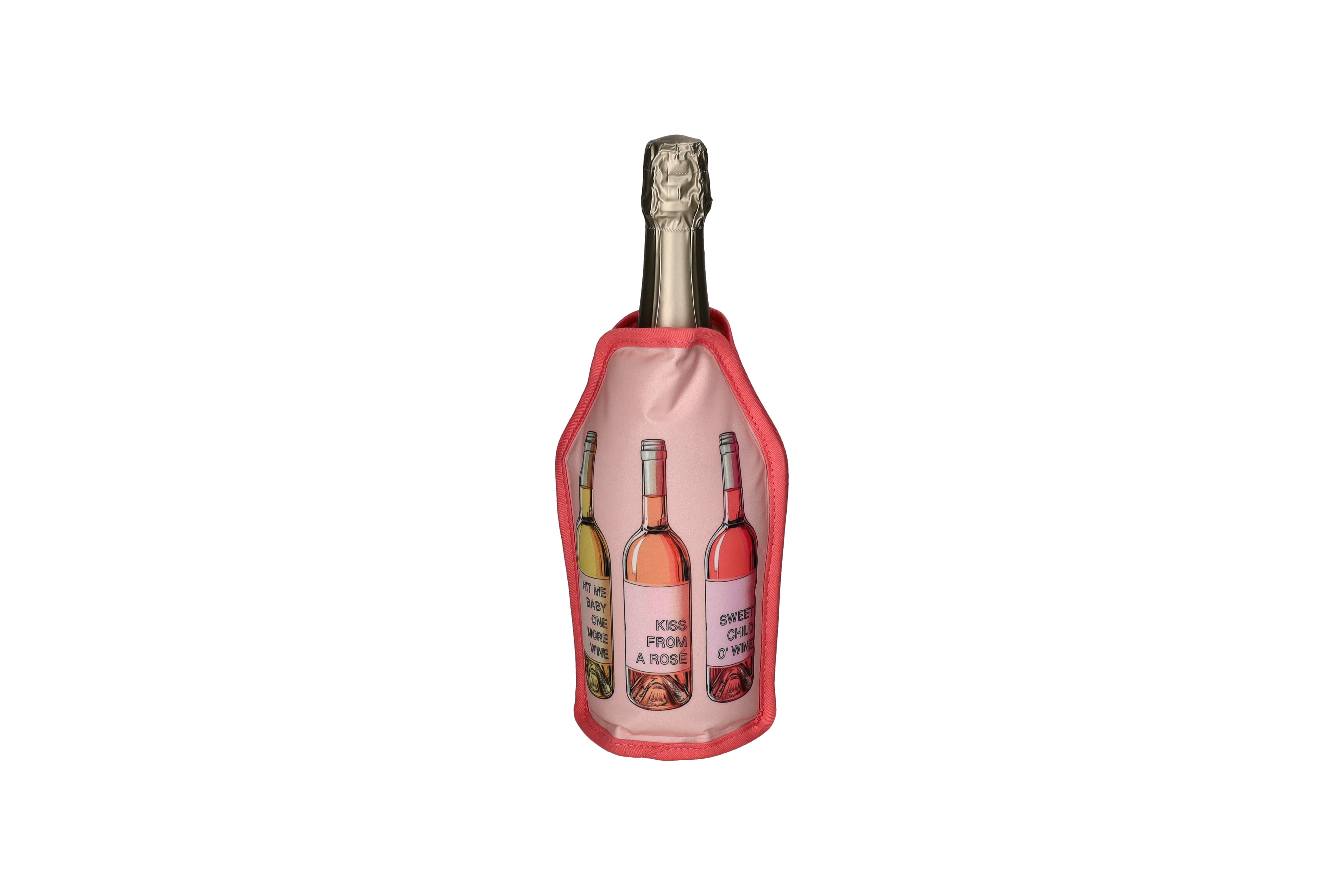 Froid, Kühlmanschette, Motiv: Weinflaschen, rosa