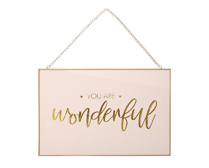 Glasbild, M(39x27cm), You are wonderful, dusty rose