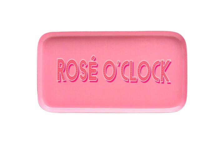 Love Trays, Dekotablett, S, Motiv: Rosé o´clock, rechteckig, rosé
