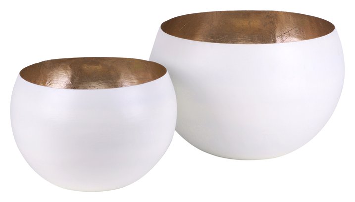 Madras, votive, XL set of 2, white/gold