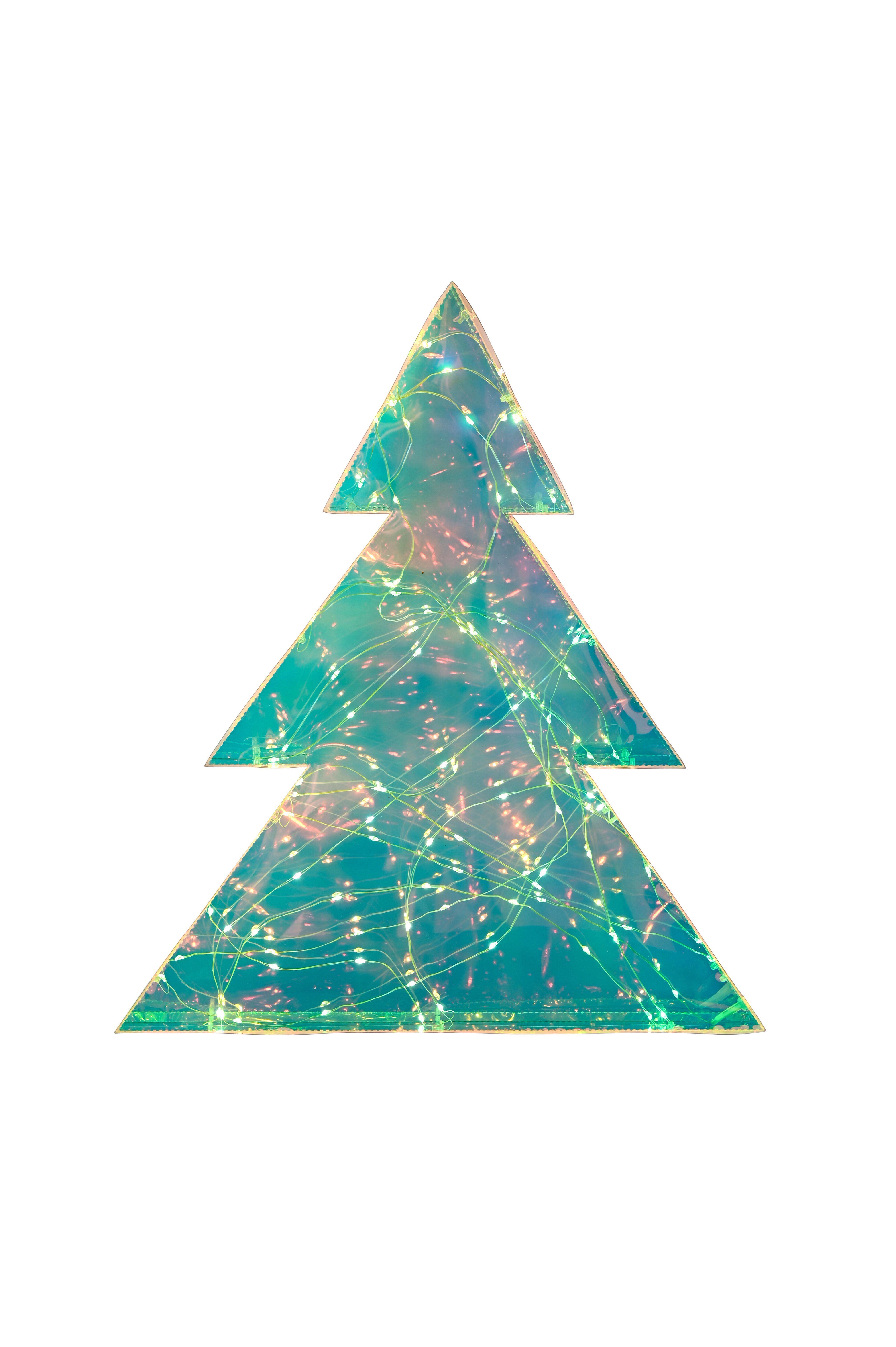 Glow, x-mas tree w. led, M, iridescent
