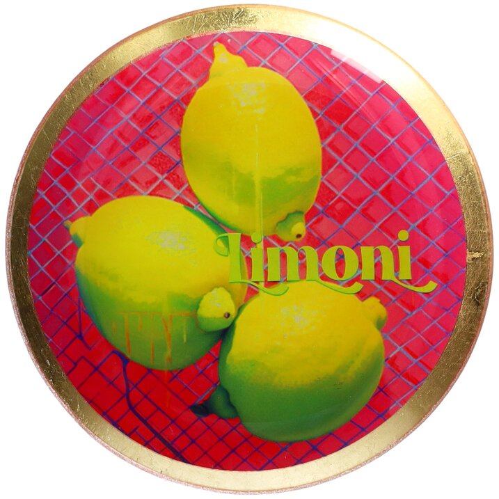 Love Plates, Glasteller M, Motiv: Limoni, rund, mehrfarbig