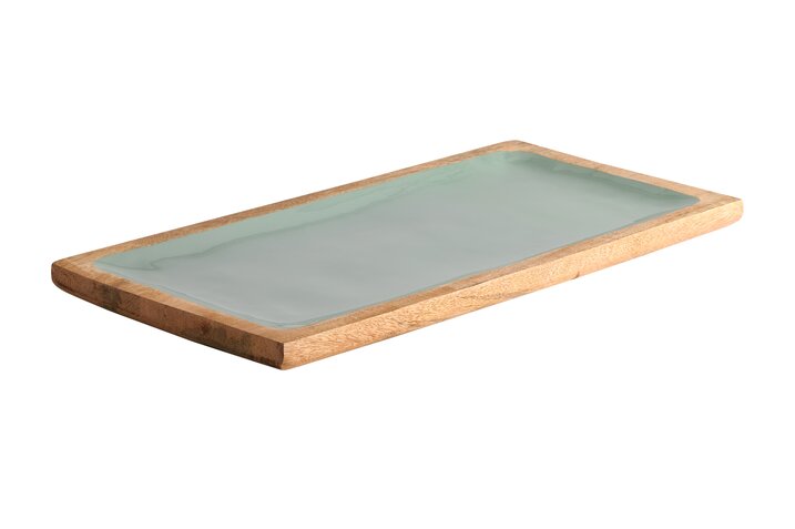 Boathouse, tray, S, mango wood, rectangular, gray