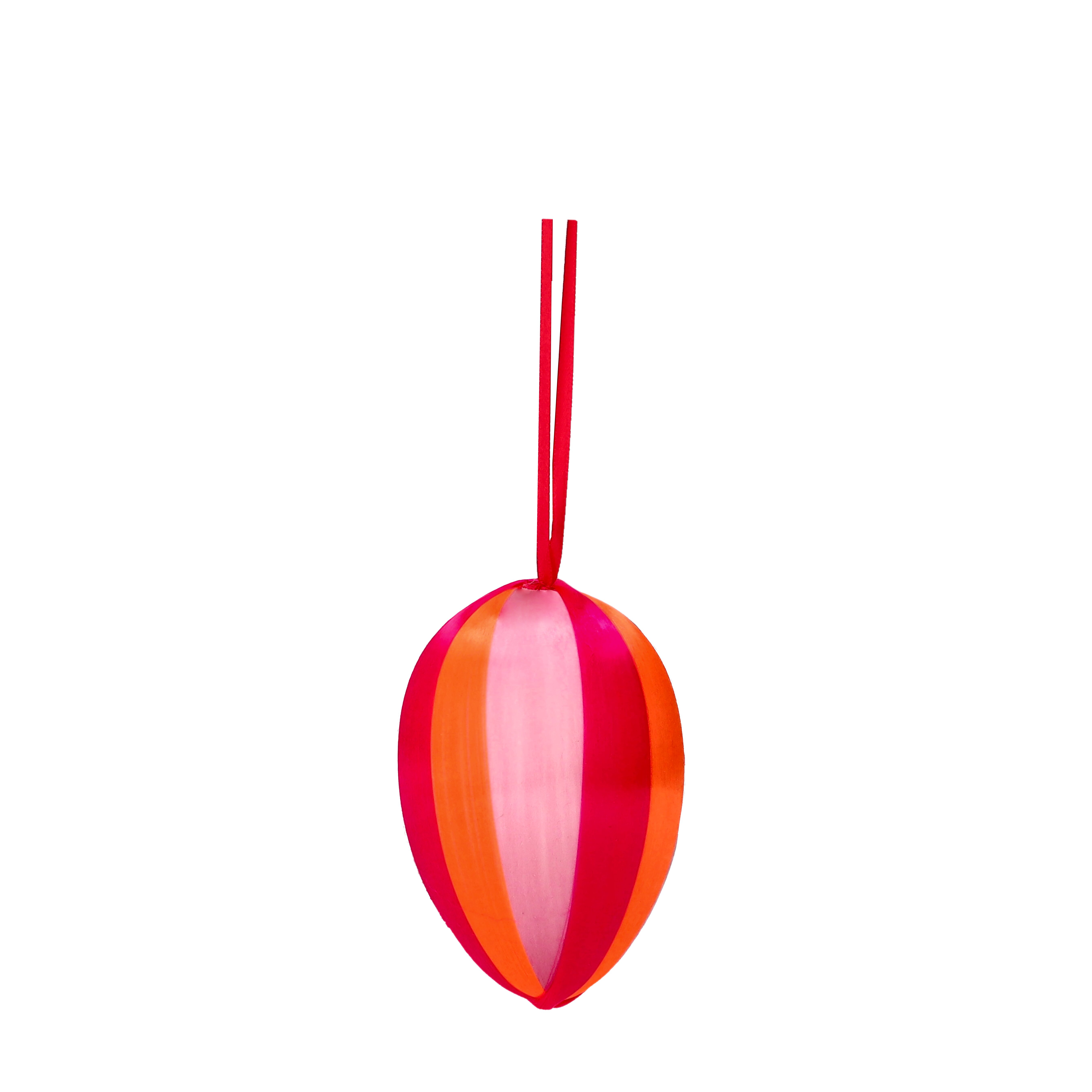 Chinois, Hänger Ei, 7cm, neon orange/ helllila/neon pink