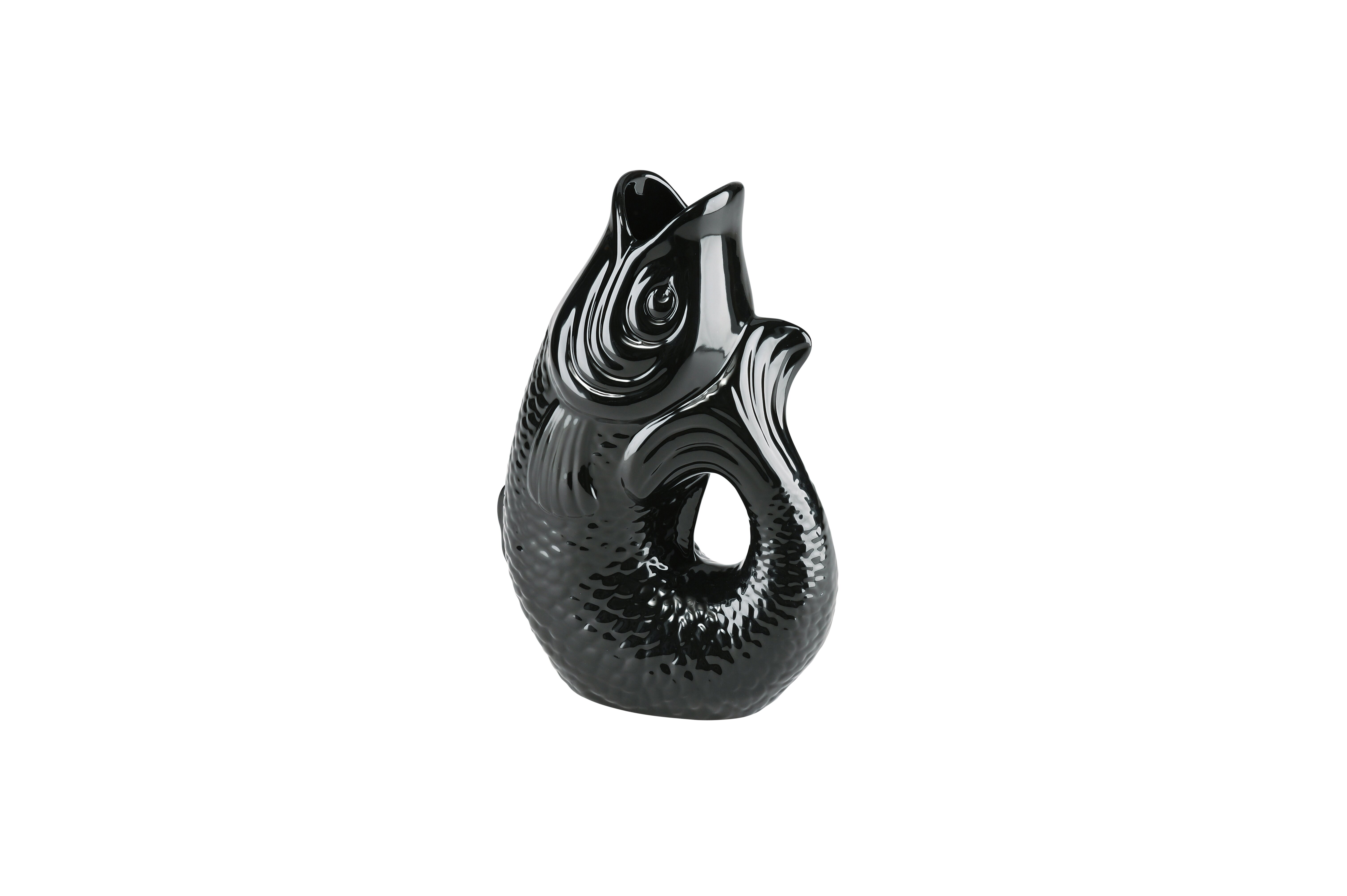 Monsieur Carafon, Fisch, Vase, S, schwarz, 1,2 Liter