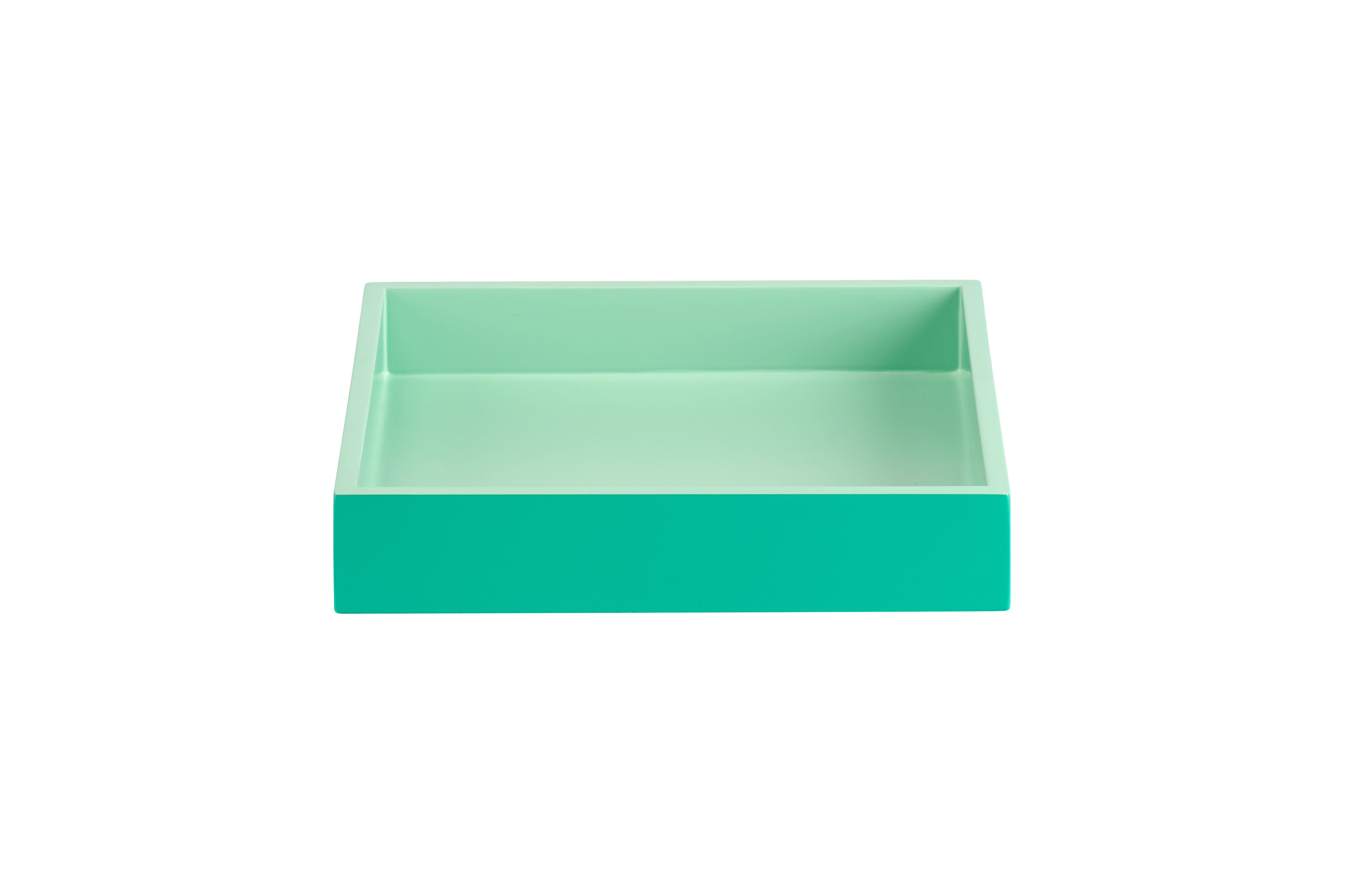 Spa, Tablett, S, quadratisch (19x19x3,5cm),2 farbig, shiny grün/matt hellgrün