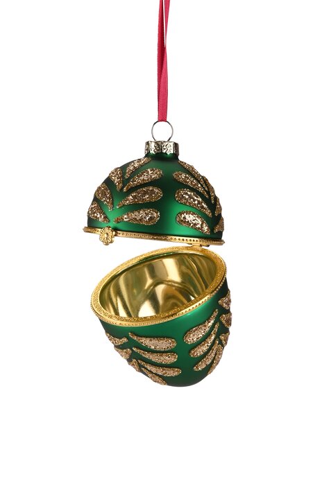Hänger Ei, grün/gold