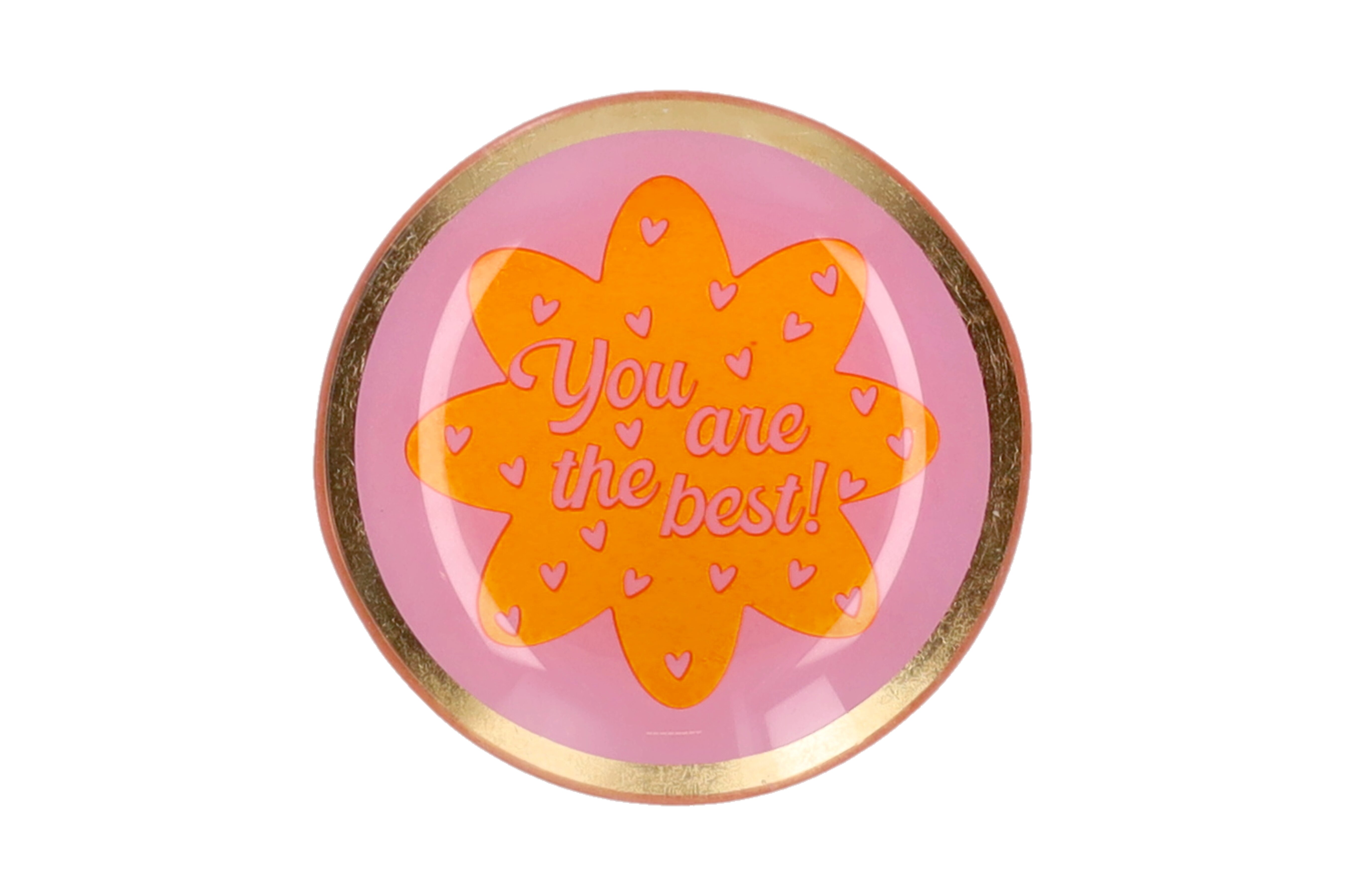 Love Plates, Glasteller S, Motiv: You are the best, rund, rosa