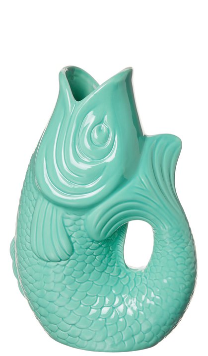 Monsieur Carafon, Fish, vase, S, mint cream, 1,2 liter