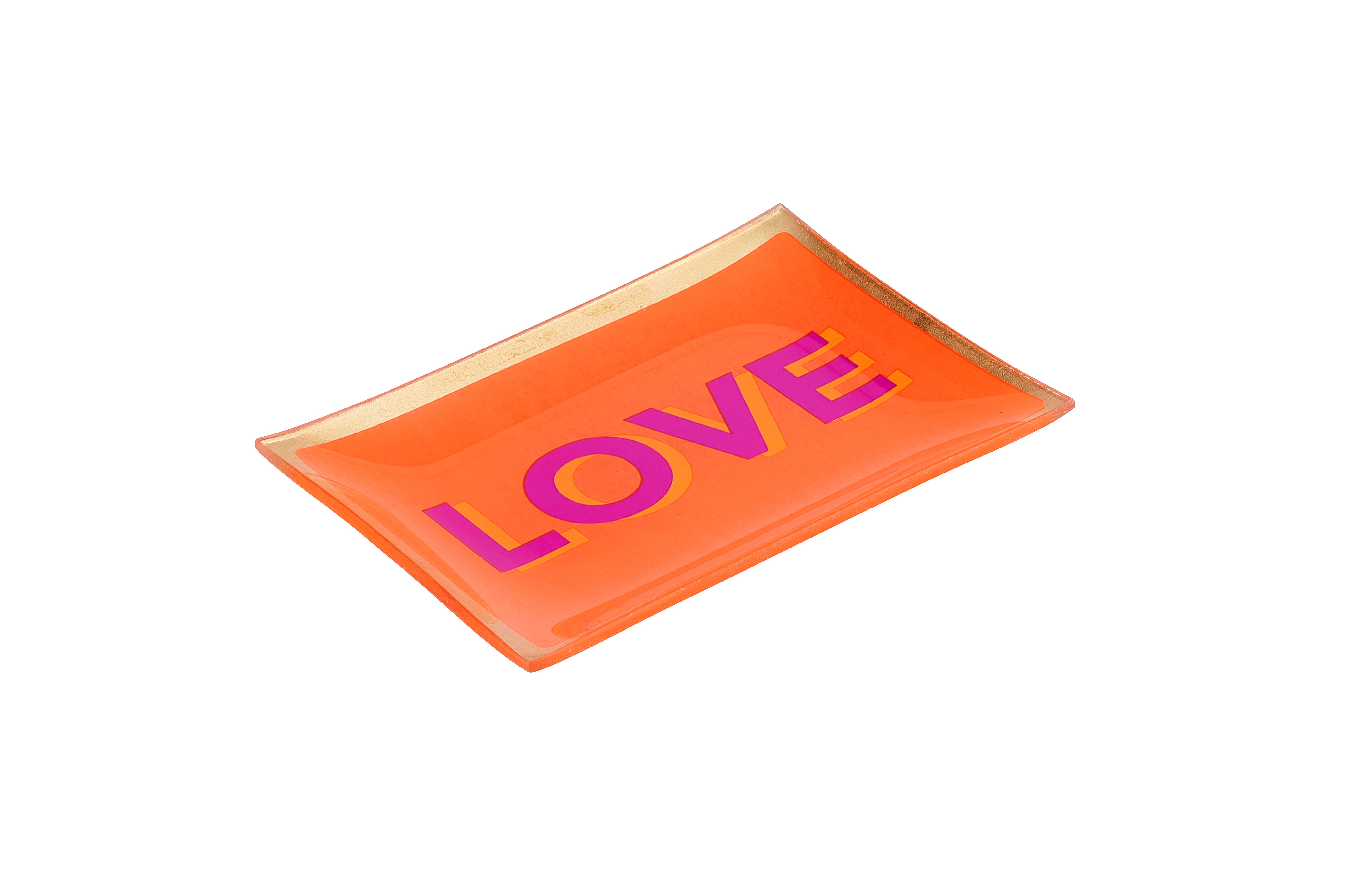 Love Plates, Glasteller M, Love, orange