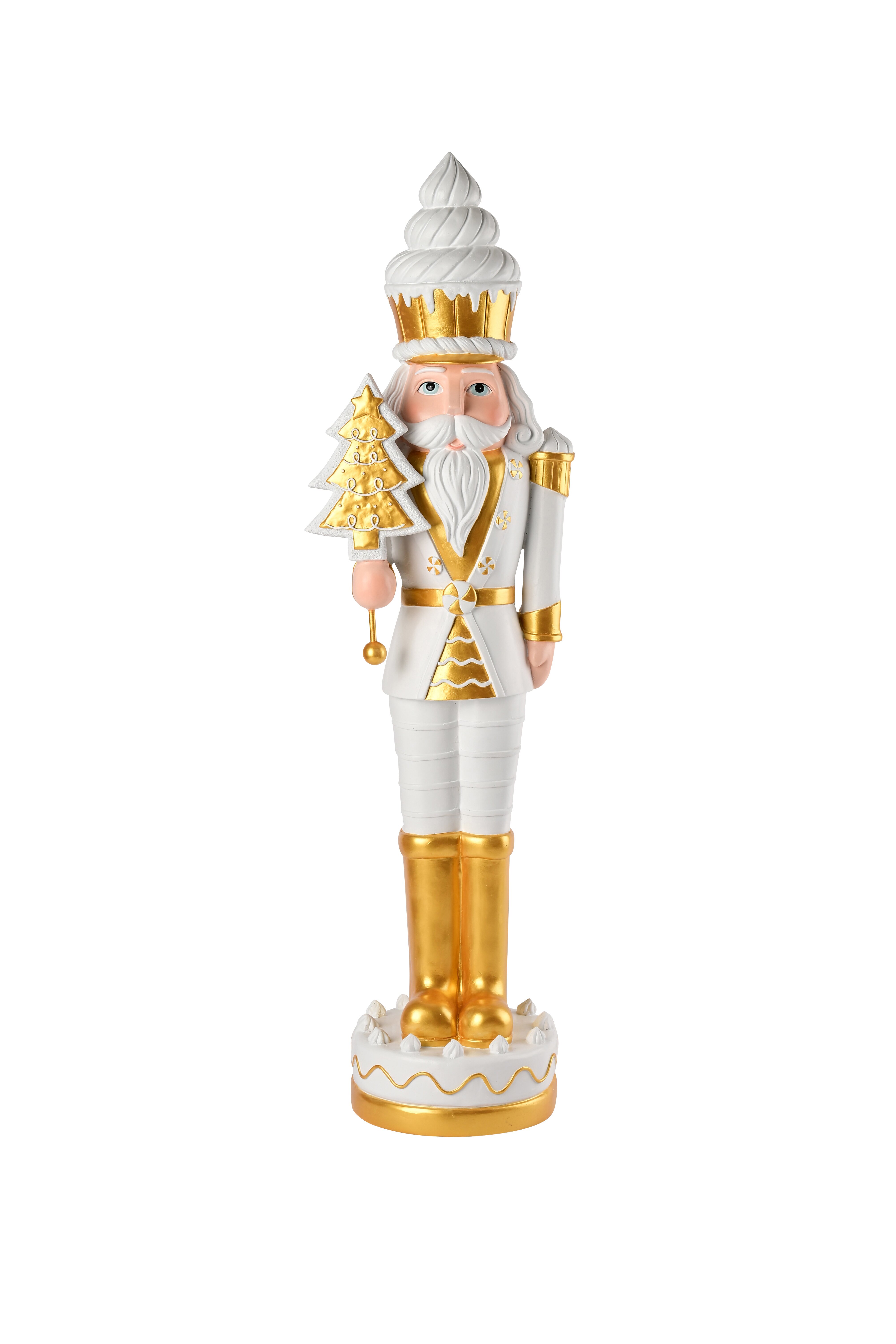 Noce, Nussknacker, H94cm, weiß/gold