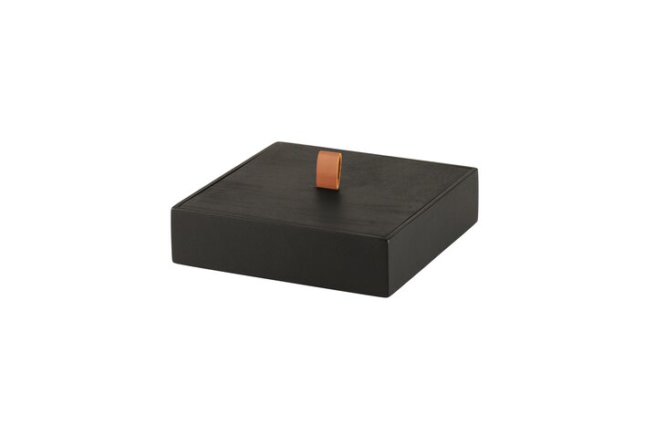 Bento, box, mango wood, square, black