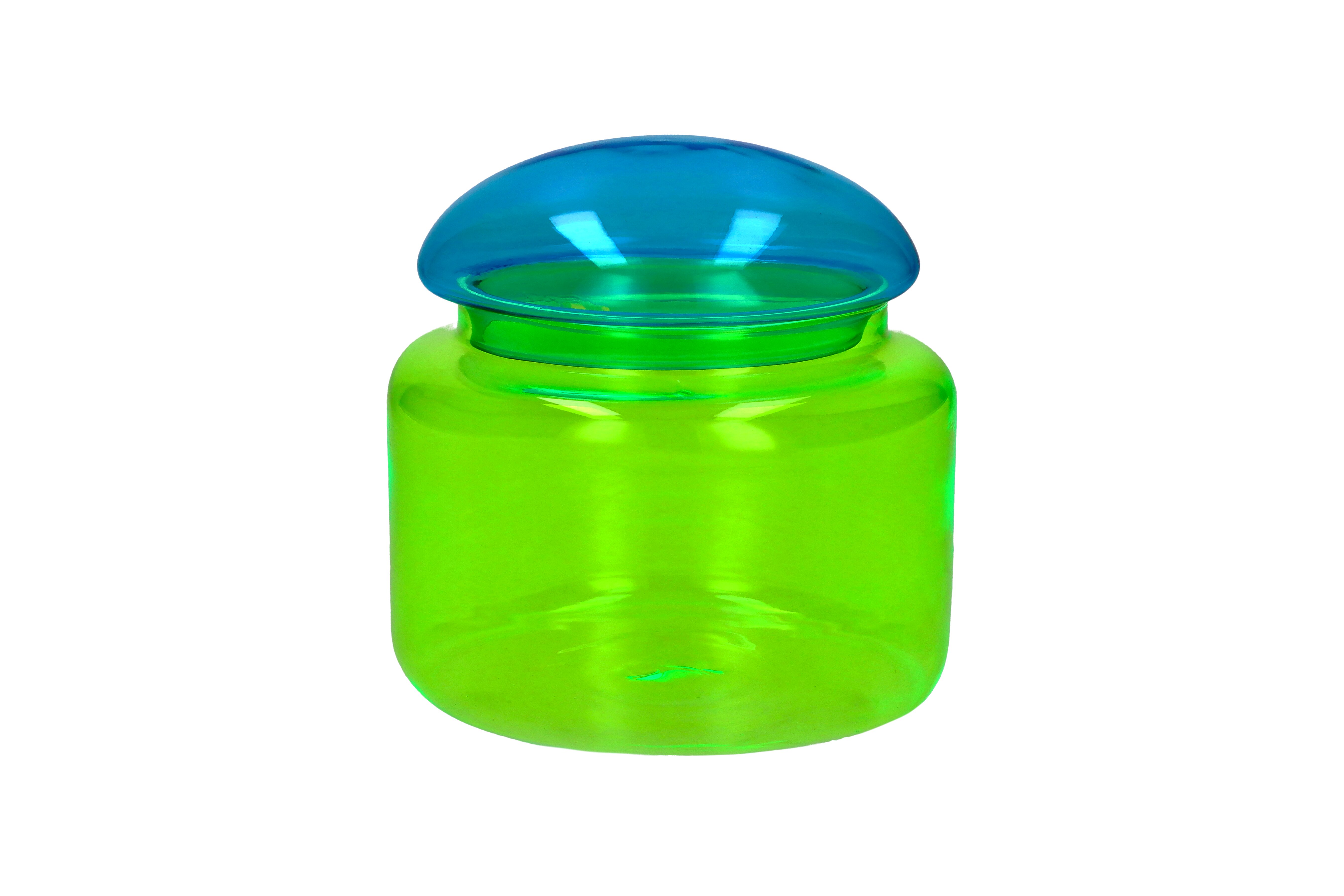 Voile, Glasdose, L, Borosilikatglas, neon, türkis/grün, gs