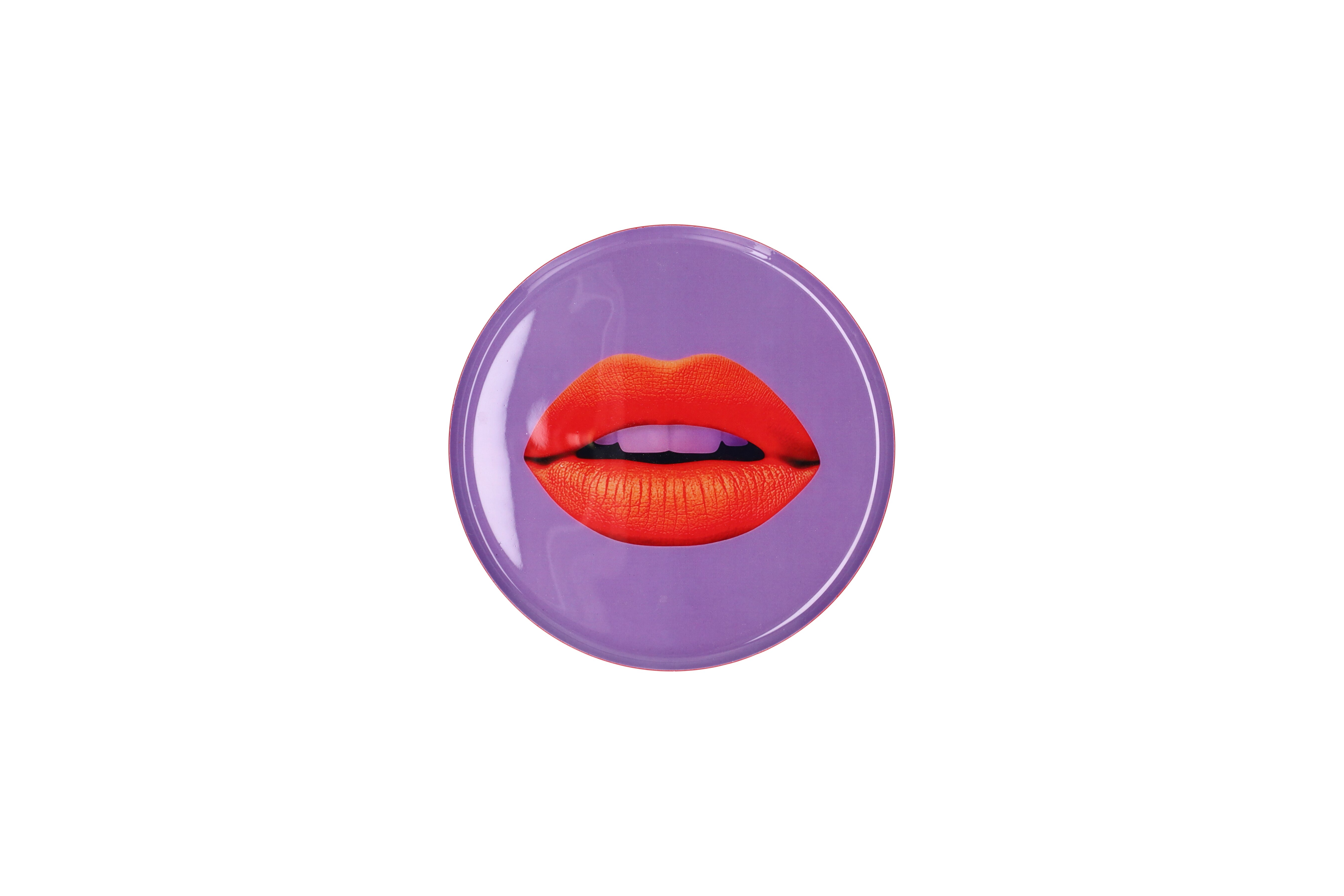 Love Trays, Dekotablett, S, Motiv: Lippen, rund, lila