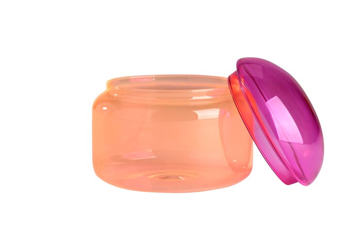 Voile, Glasdose, L, Borosilikatglas, pink/orange, gs