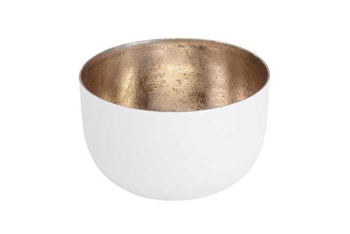 Madras, Windlicht, S, weiss/gold