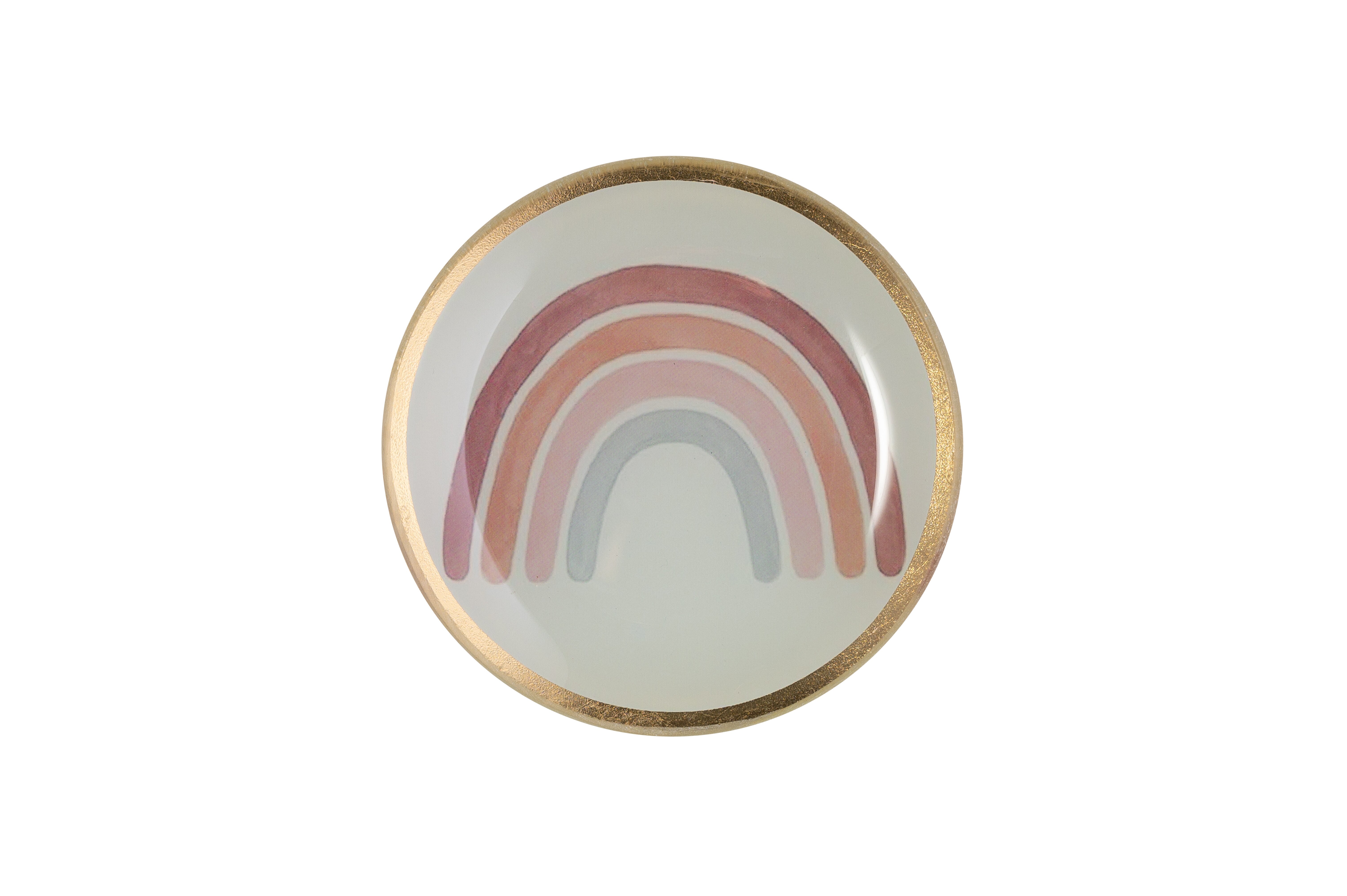 Love Plates, Glasteller S, Regenbogen, rund, grau