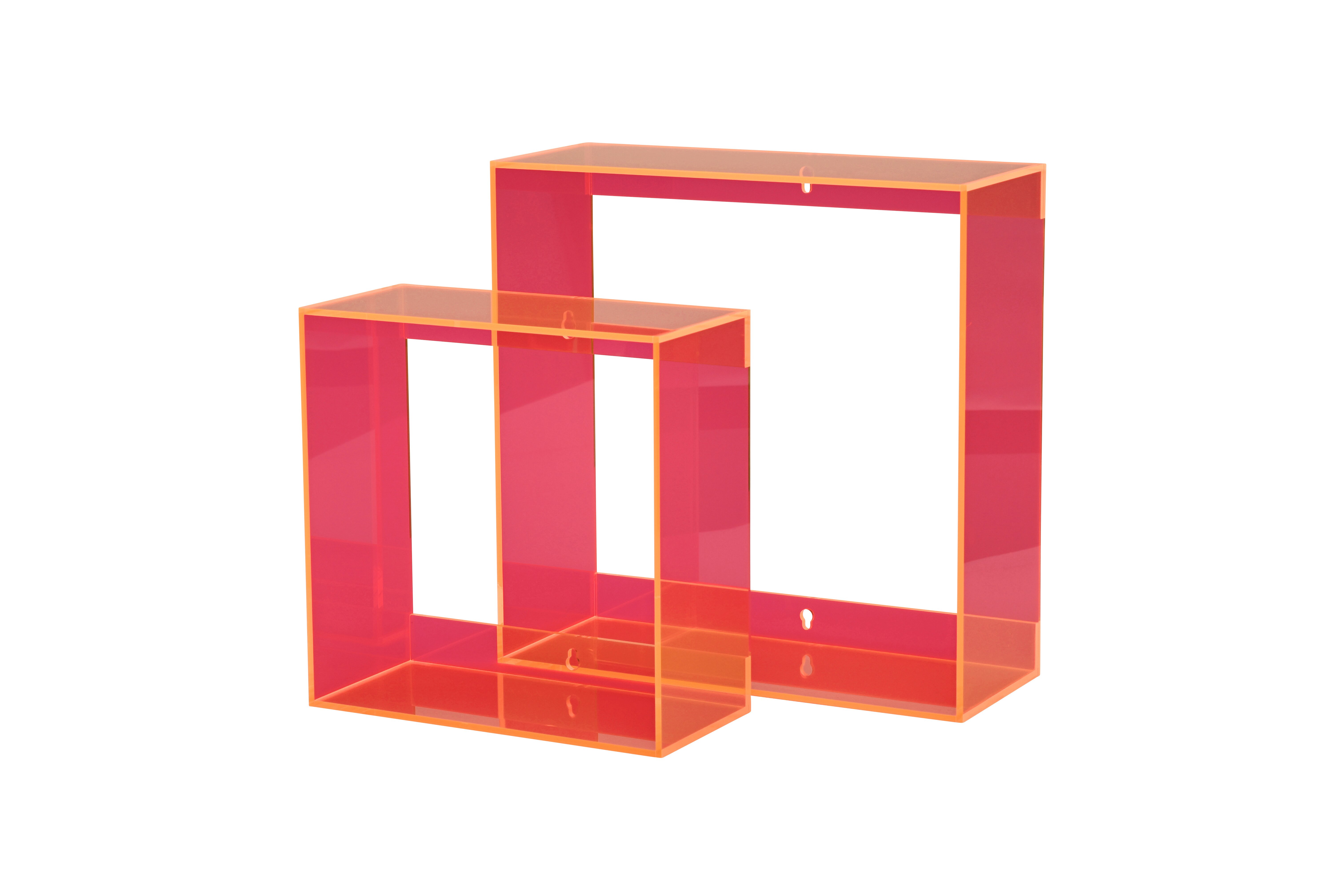 Tokio, Wandregal 2er Set, Acryl, orange
