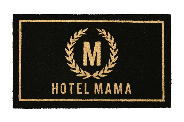 Fussmatte, Motiv: Hotel Mama, schwarz