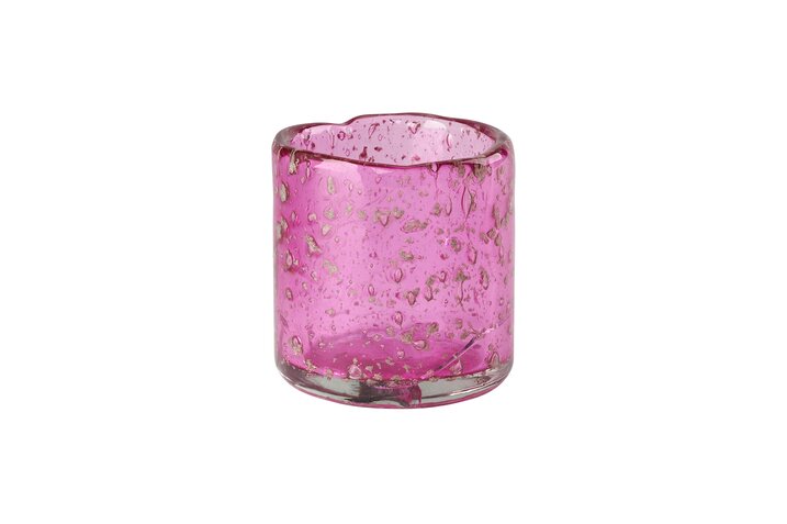 Melange, votive, h6cm, bubbles, pink, sprayed