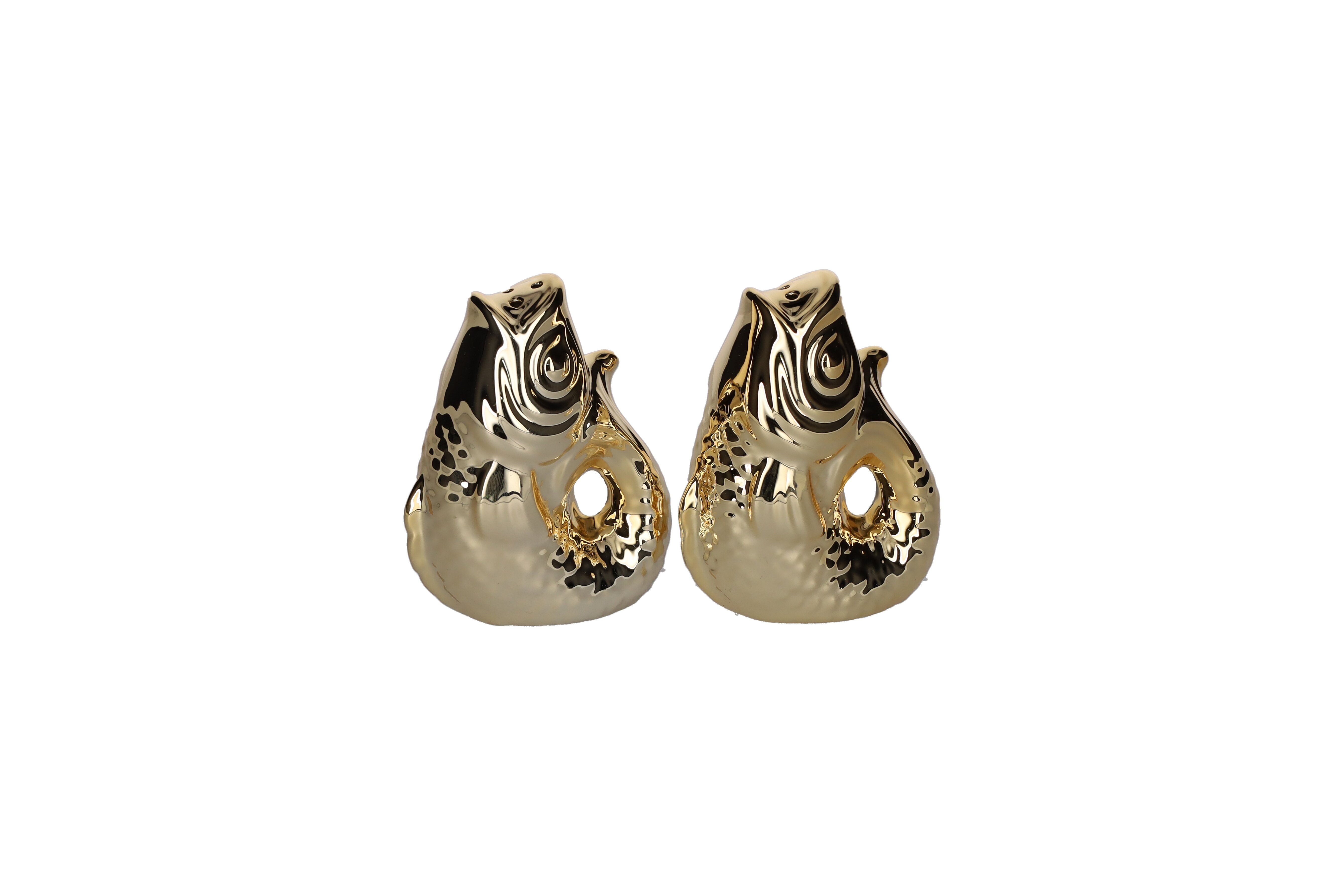 Monsieur Carafon, Fisch, Salz-/Pfefferstreuerset 2tlg., gold