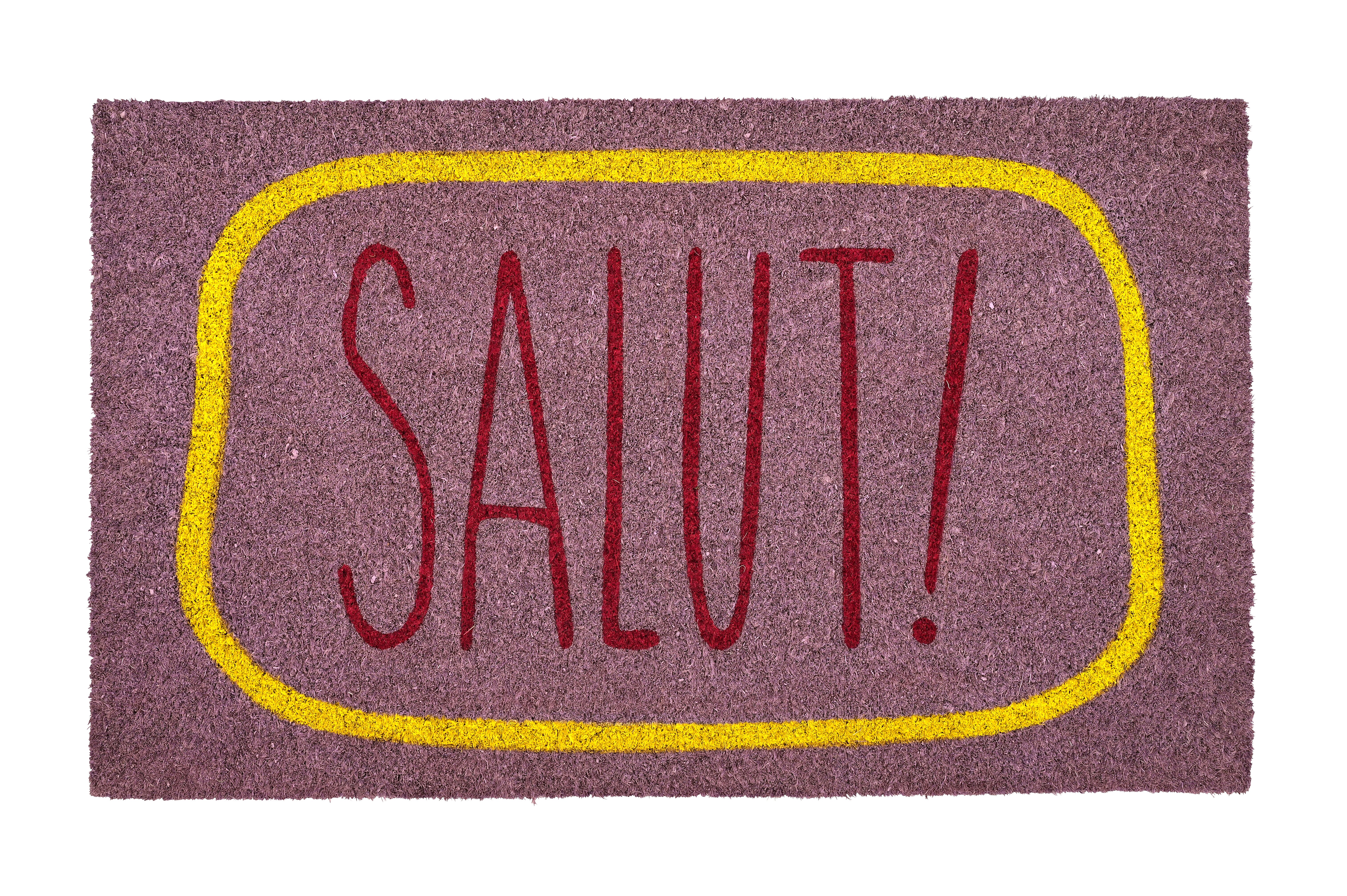 Fussmatte, Motiv: Salut!, flieder