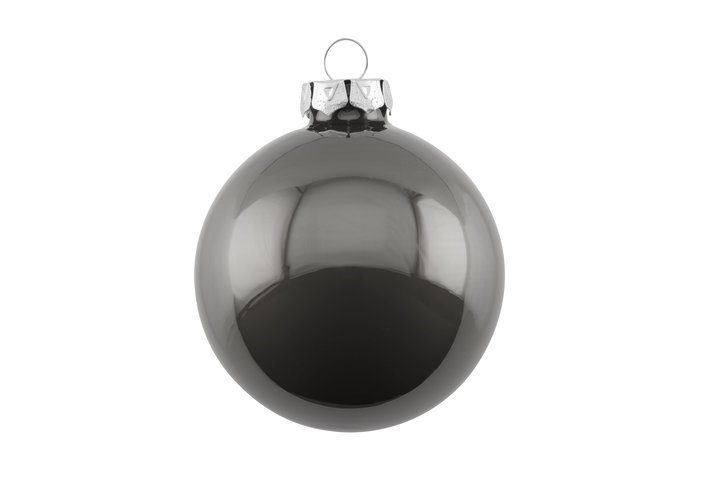 Christmas tree ball 8cm opal, dark grey