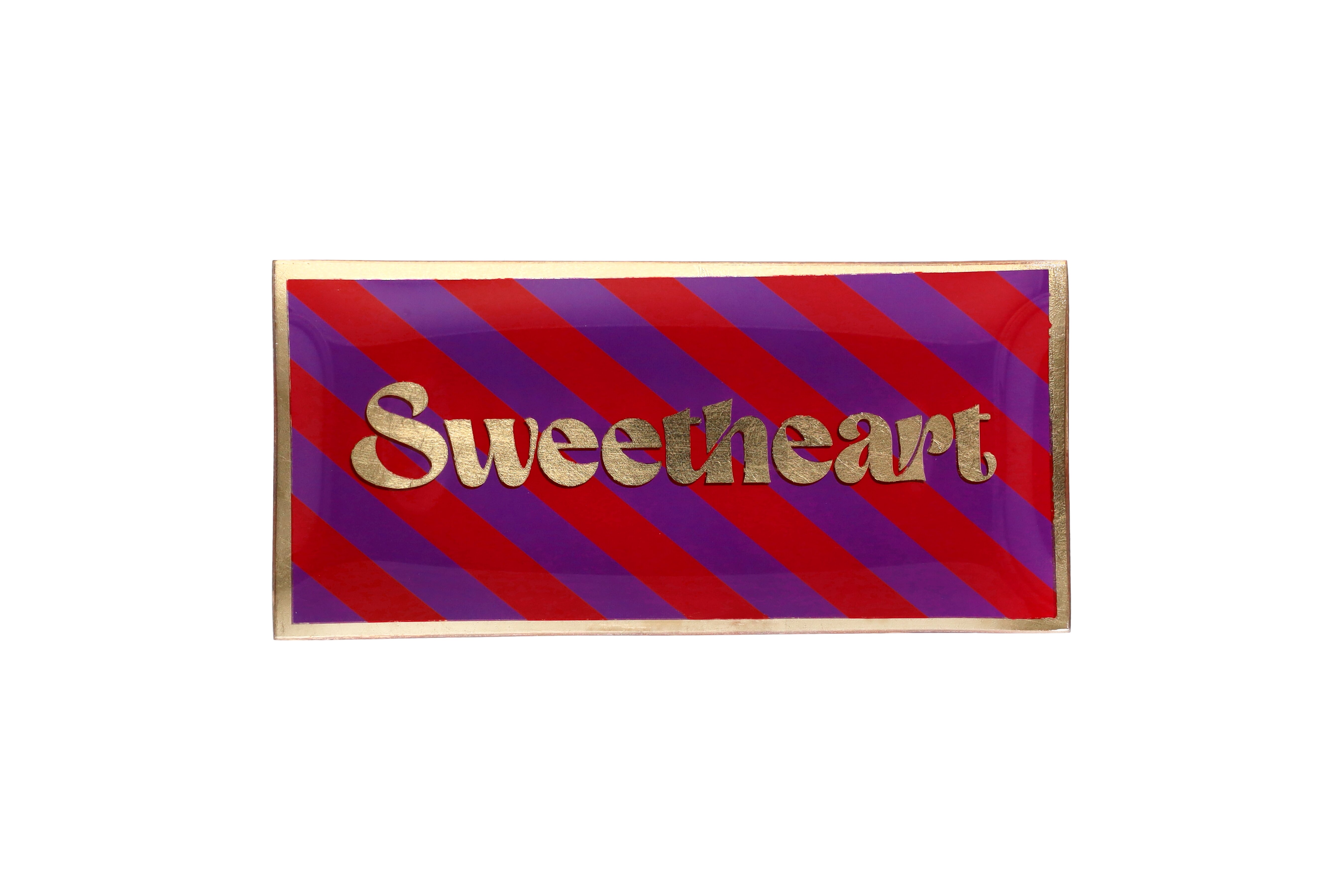 Love Plates, Glasteller L, Motiv: Sweetheart, orange/lila
