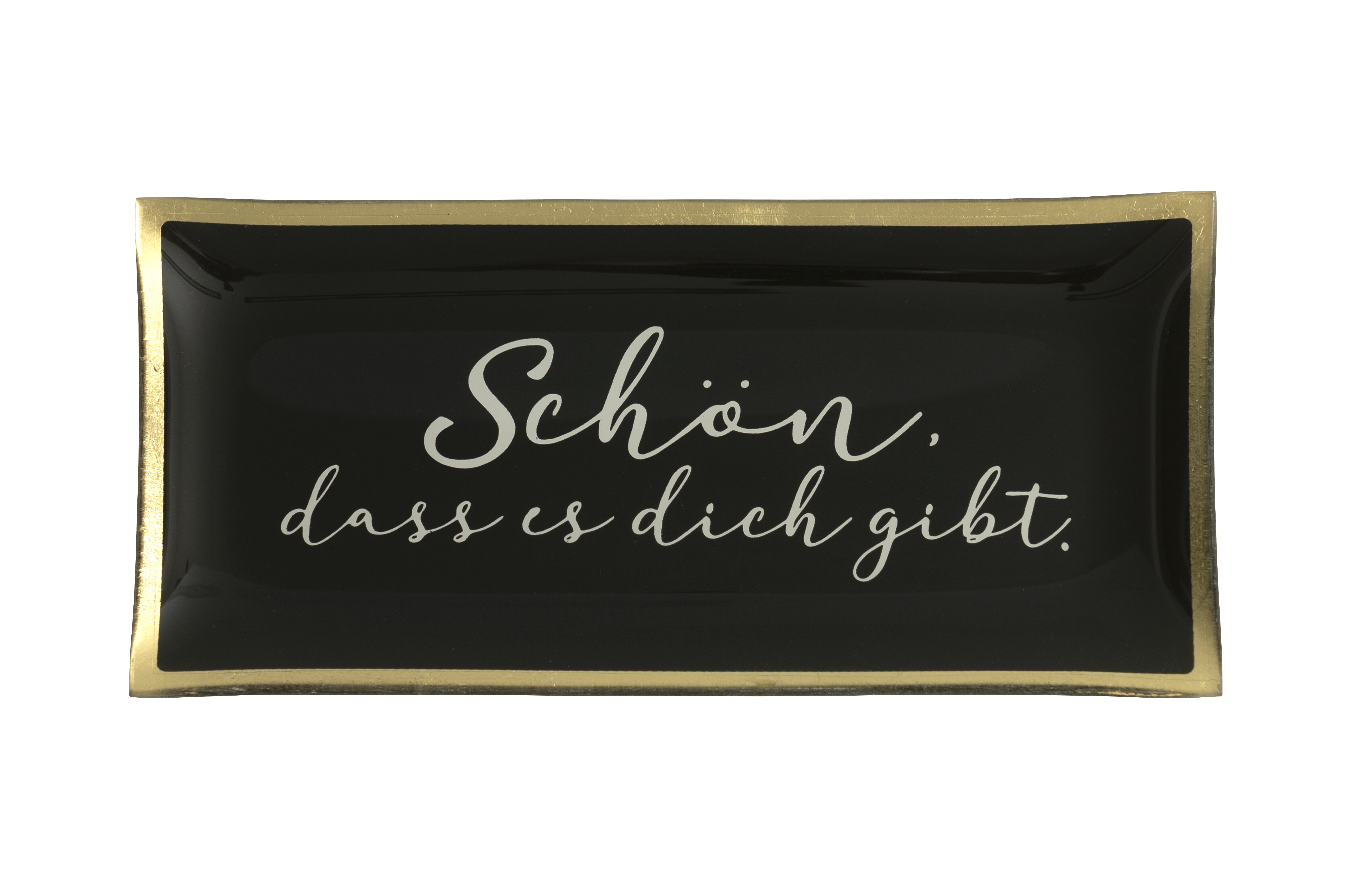 Love Plates, Glasteller, L, Schön, dass es dich gibt, schwarz