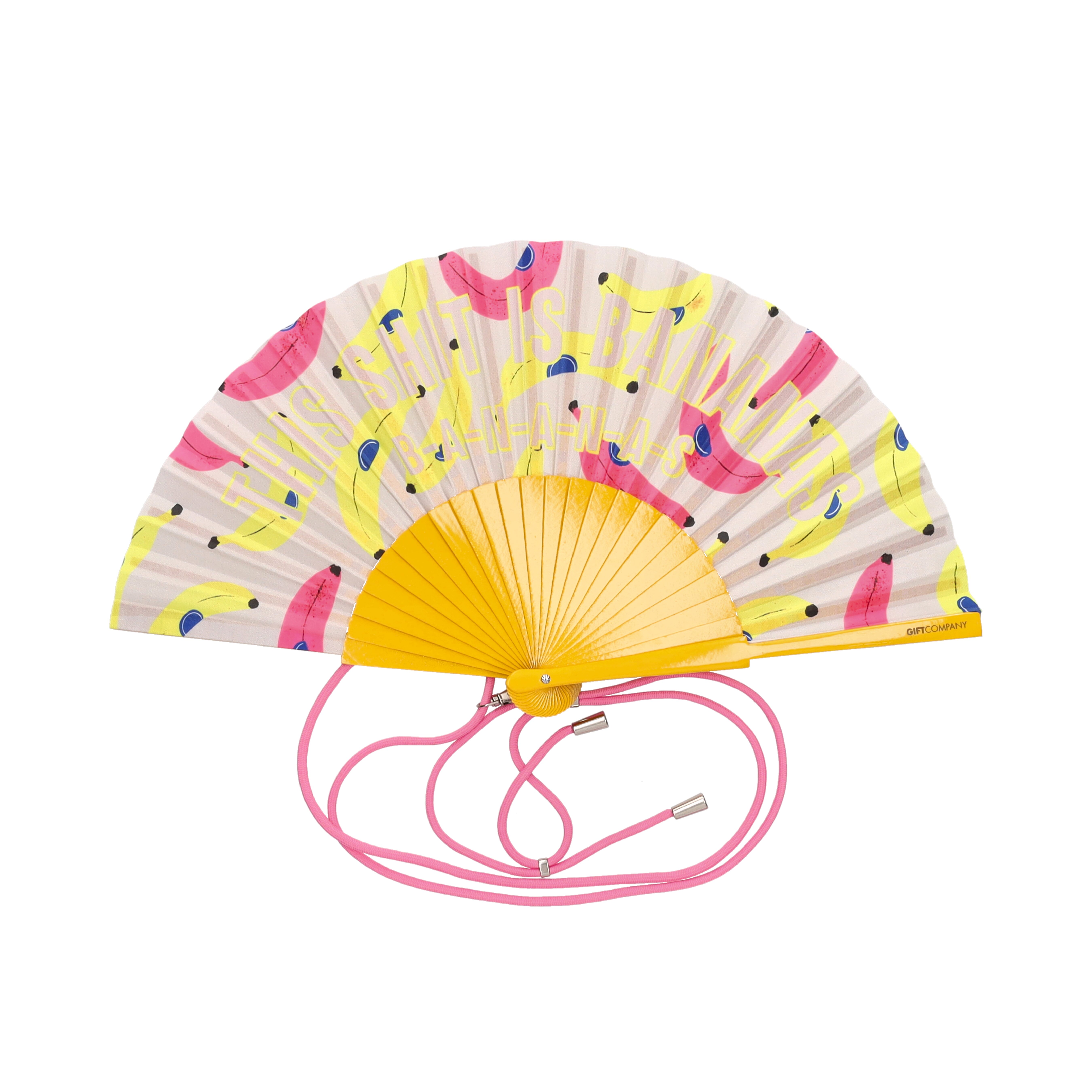 Fififan, Fan, 23cm, motive: Bananas, yellow