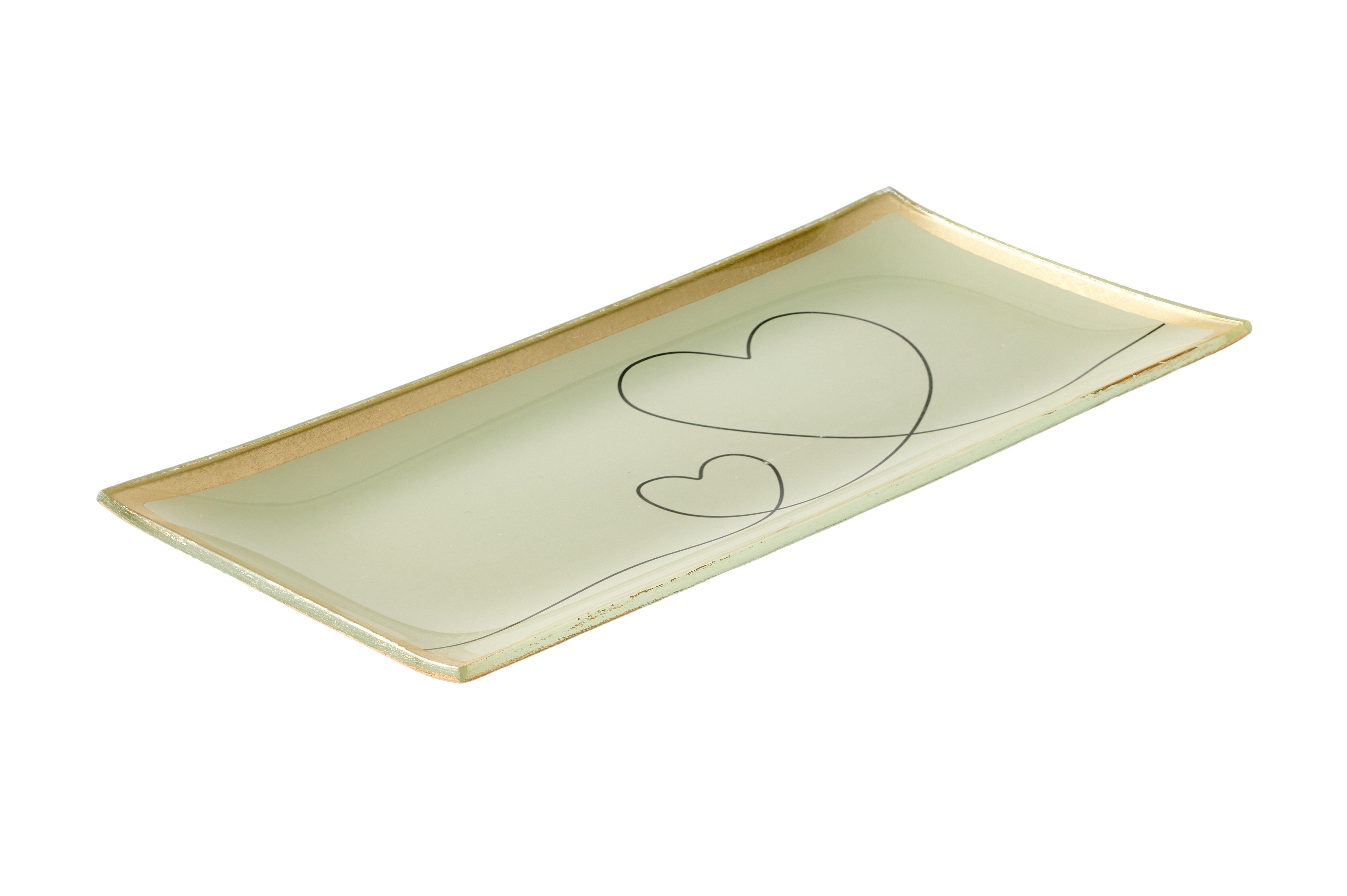 Love Plates, Glasteller, L, Herzen, weiss