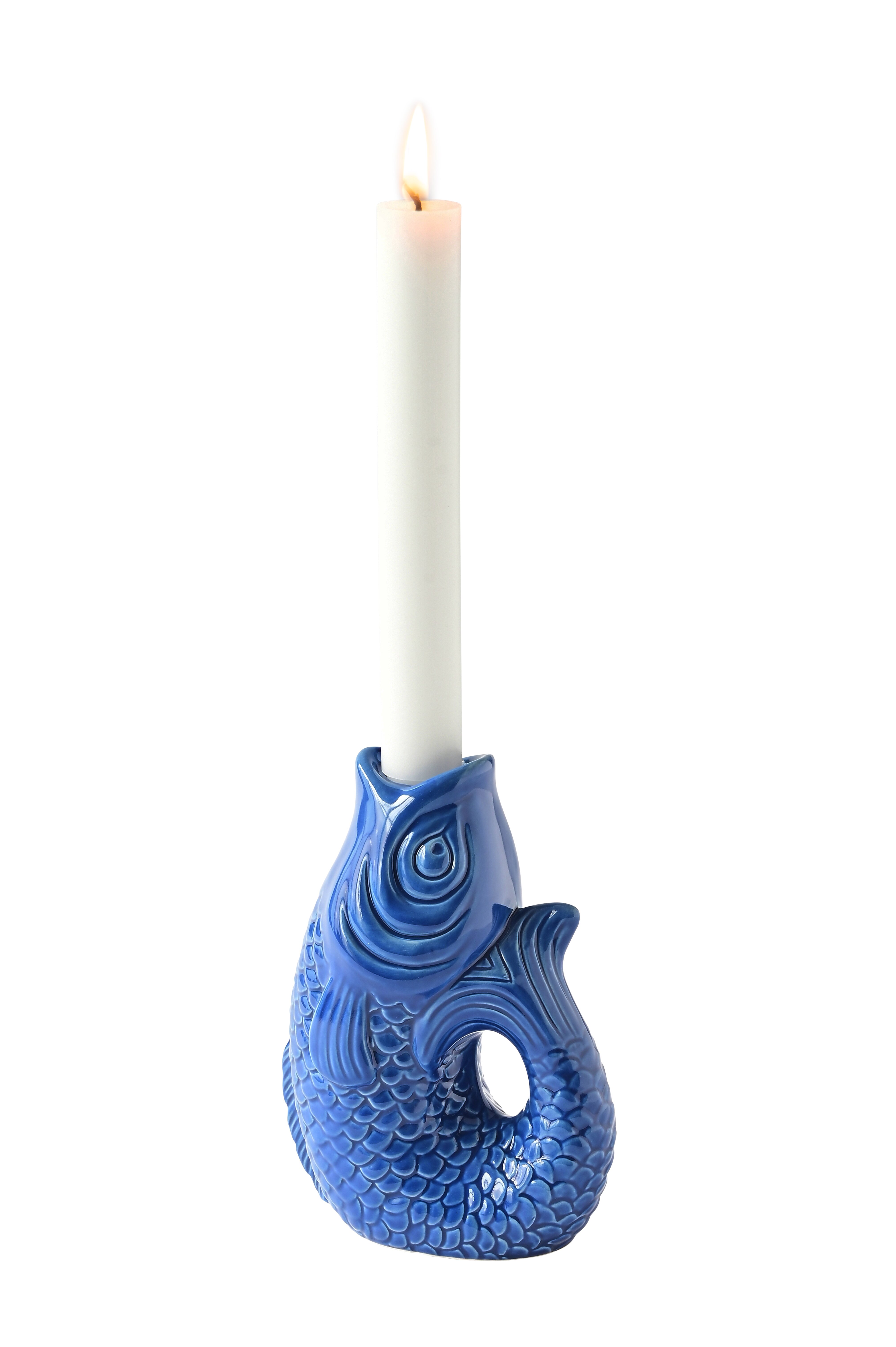 Monsieur Carafon, Fisch, Kerzenhalter S(H16,2 cm), azure
